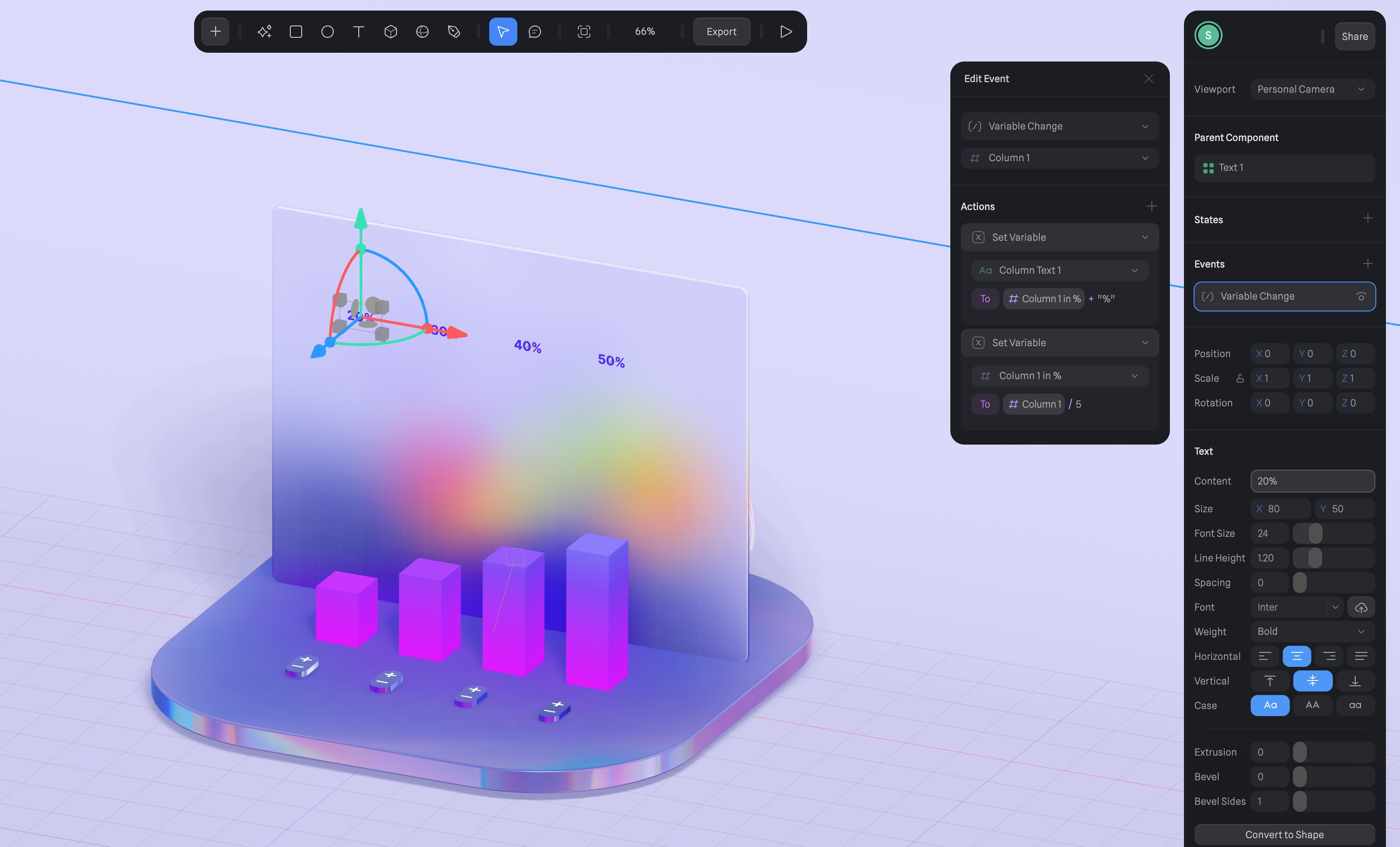 UI Charts and Variables - 3D UI Interactive Web Design with Spline ...