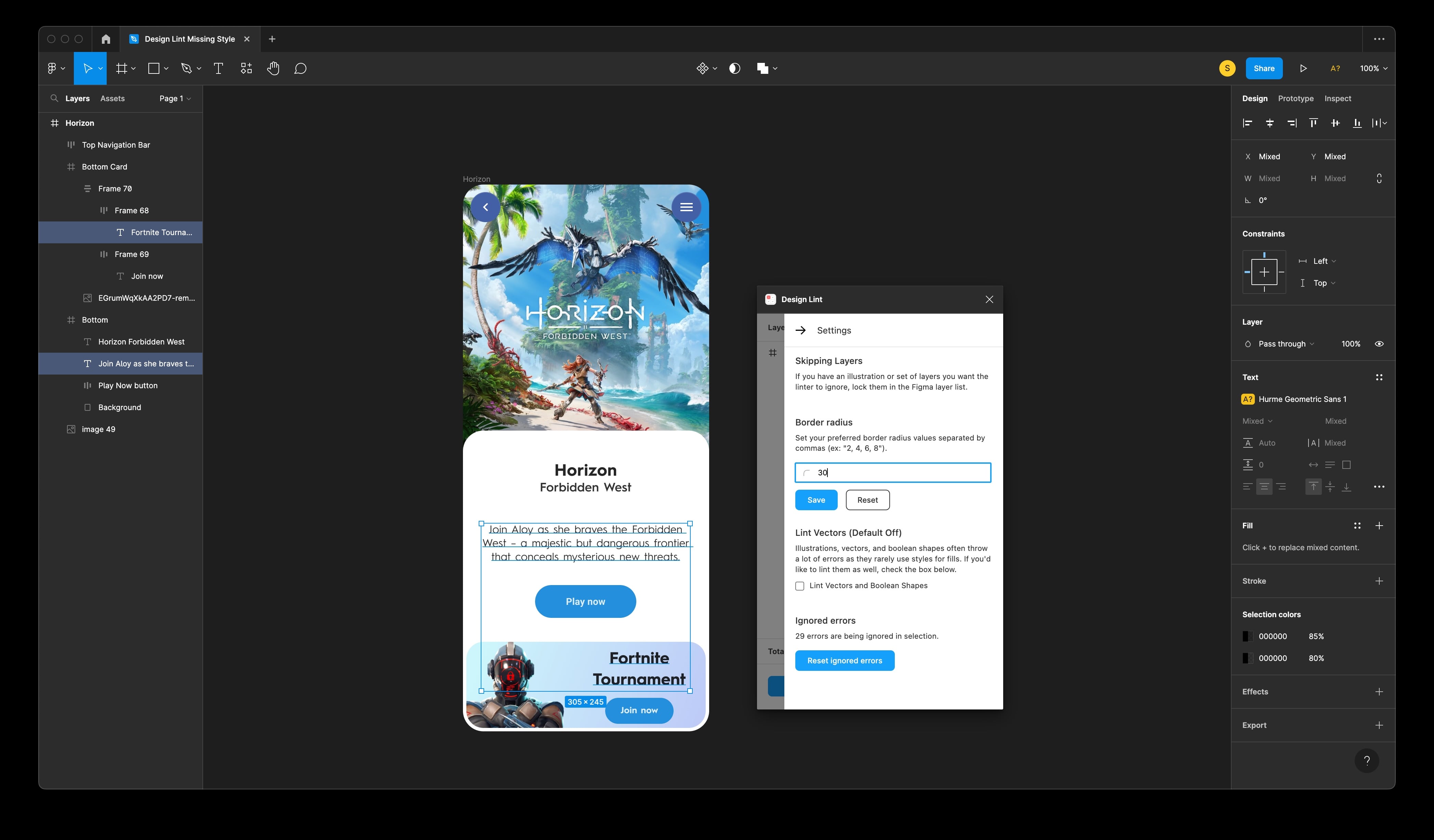 Design Lint Missing Style image 9