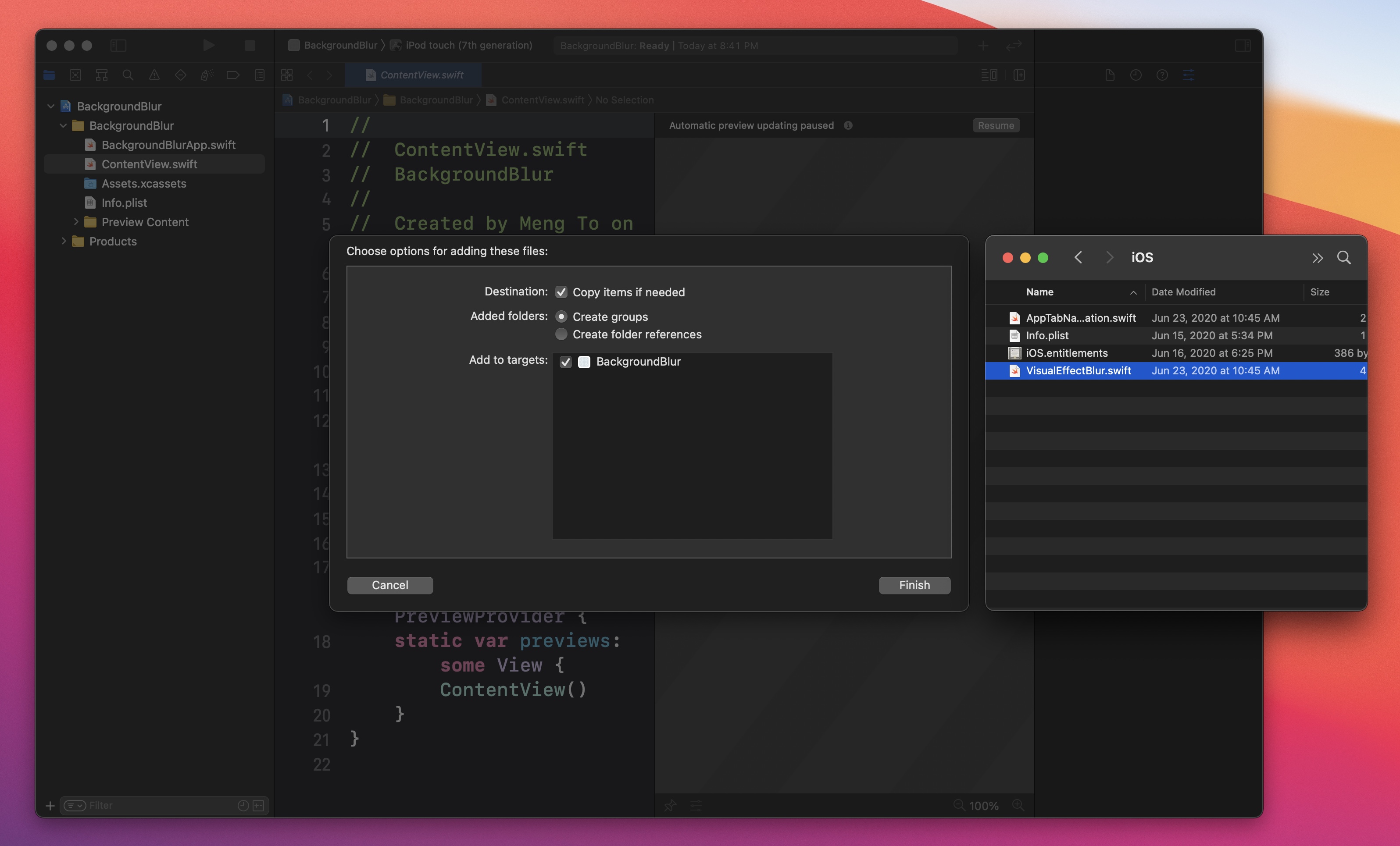 Nền mờ - Hướng dẫn SwiftUI - Thiết kế+Code: Bạn đang tìm kiếm một cách để thiết kế giao diện đẹp với hiệu ứng nền mờ đẹp mắt? Hãy xem ngay video hướng dẫn SwiftUI về nền mờ và cách kết hợp thiết kế và mã code để tạo ra hiệu ứng này. Bạn sẽ học cách tạo ra một giao diện đẹp và mượt mà với SwiftUI.