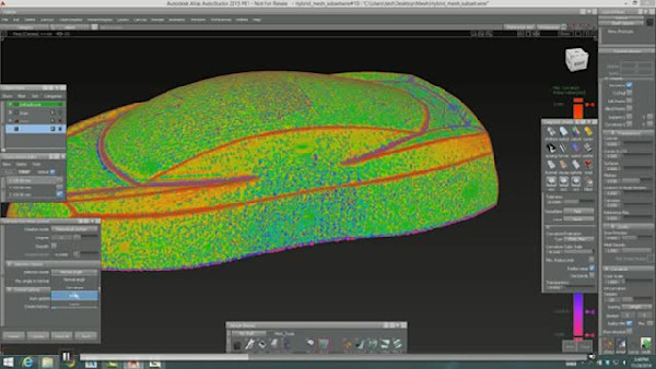 Reverse engineering for class A modeling in automotive design