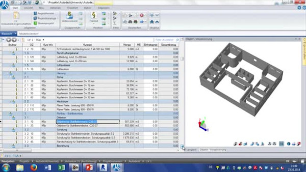 Von 2D-DWG über das Revit 3D BIM-Modell‏ zum Massen - LV