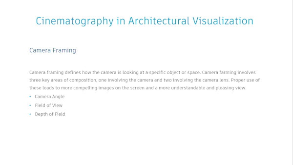 Cinematography in Architectural Visualization