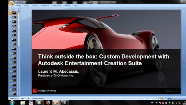 Think Outside the Box: Custom Development with Autodesk® Entertainment Creation Suites