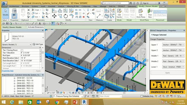 Revit Plug-in: Automated Hanger and Seismic Bracing Layout and Design for MEP Systems