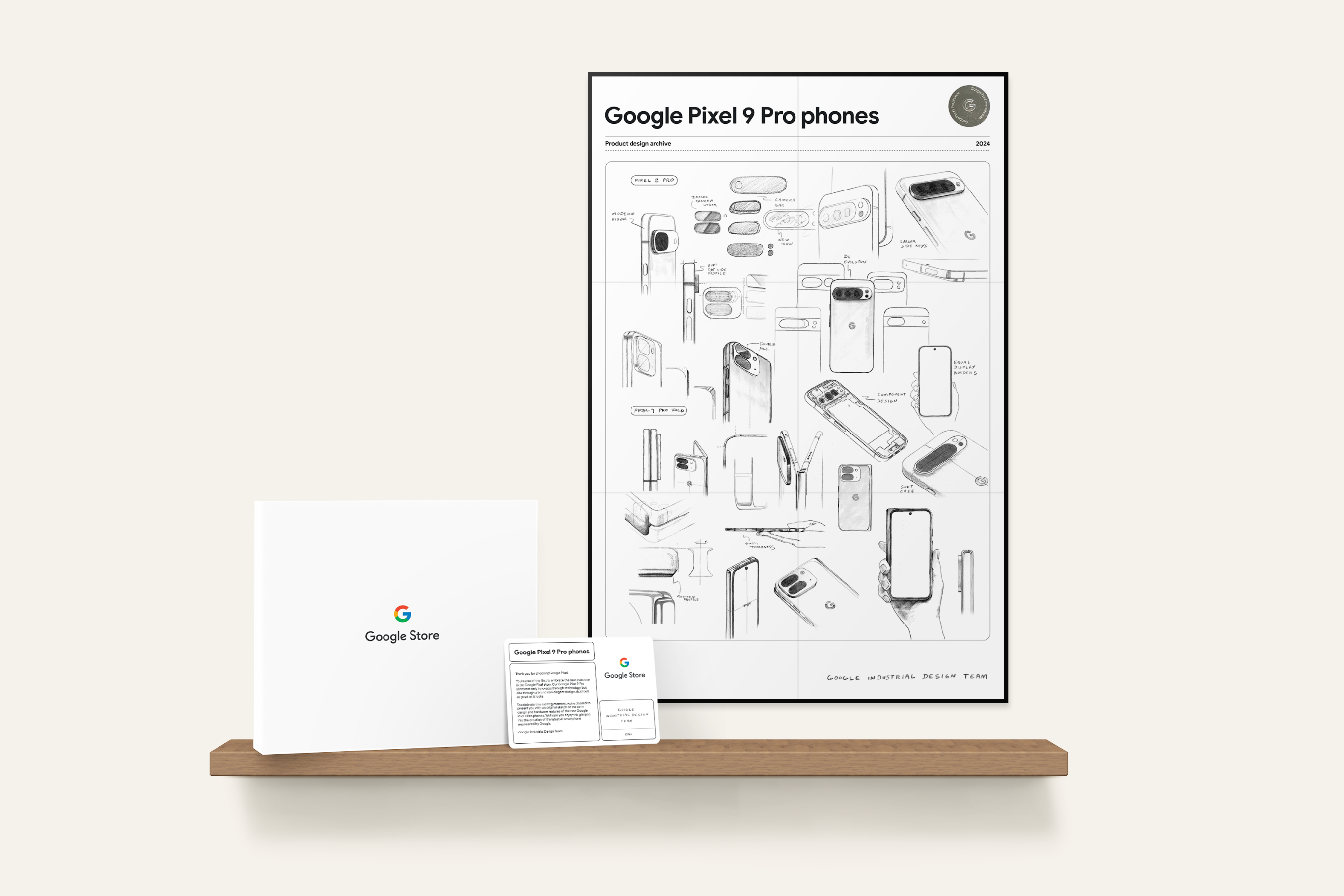 Google Pixel 9 Pro design sketch poster