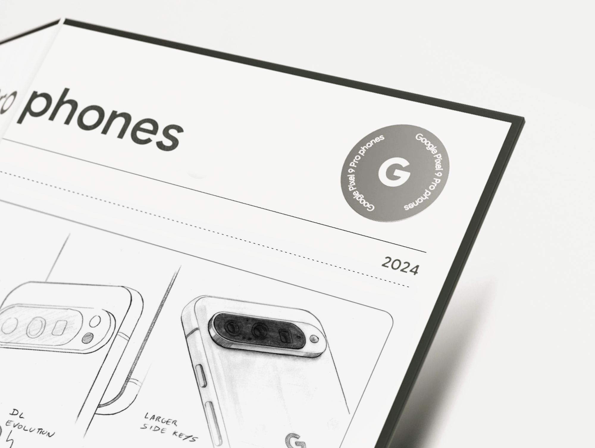 Up close shot of the Pixel 9 Pro poster that has an authentication stamp