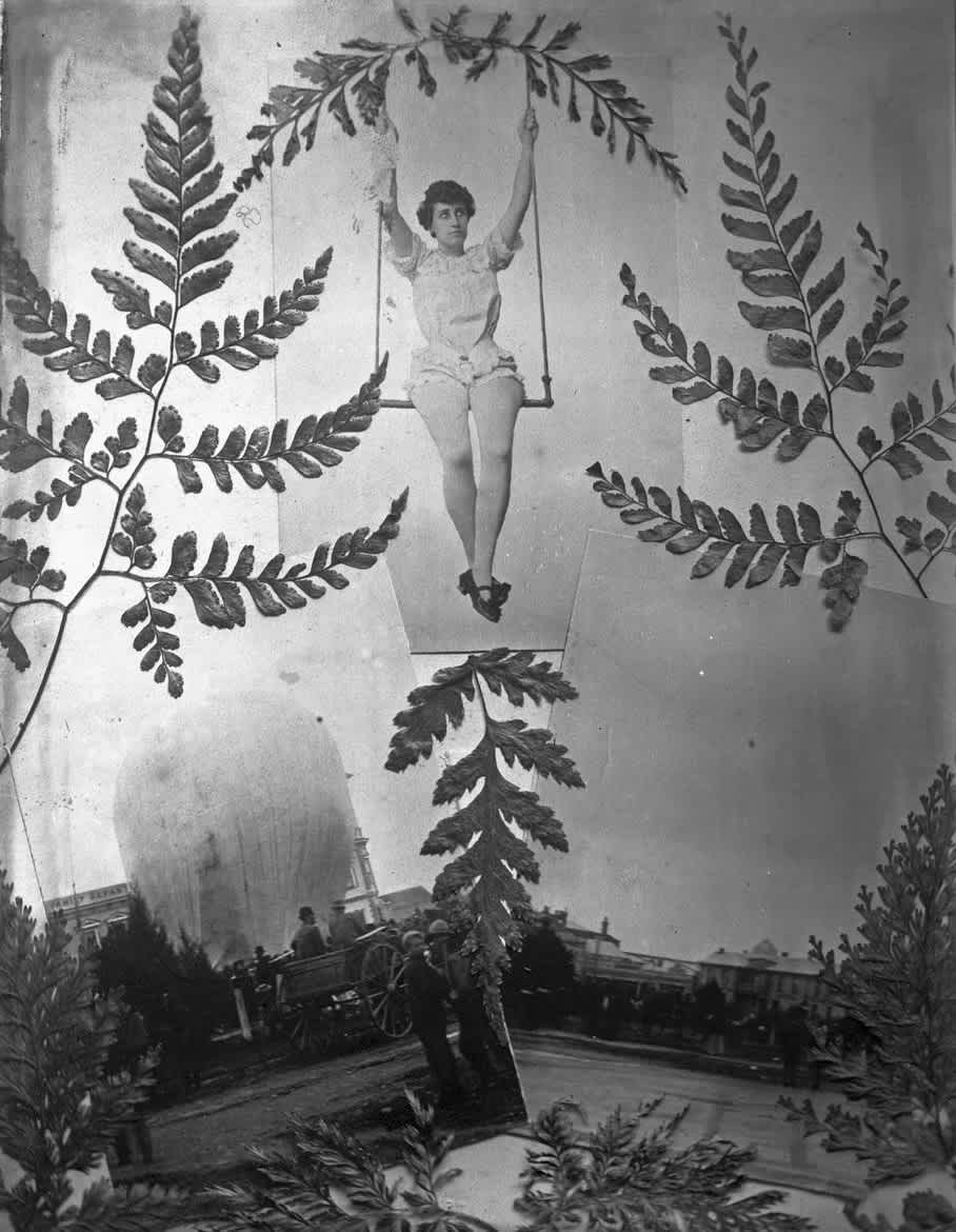 Woman on a trapeze swing