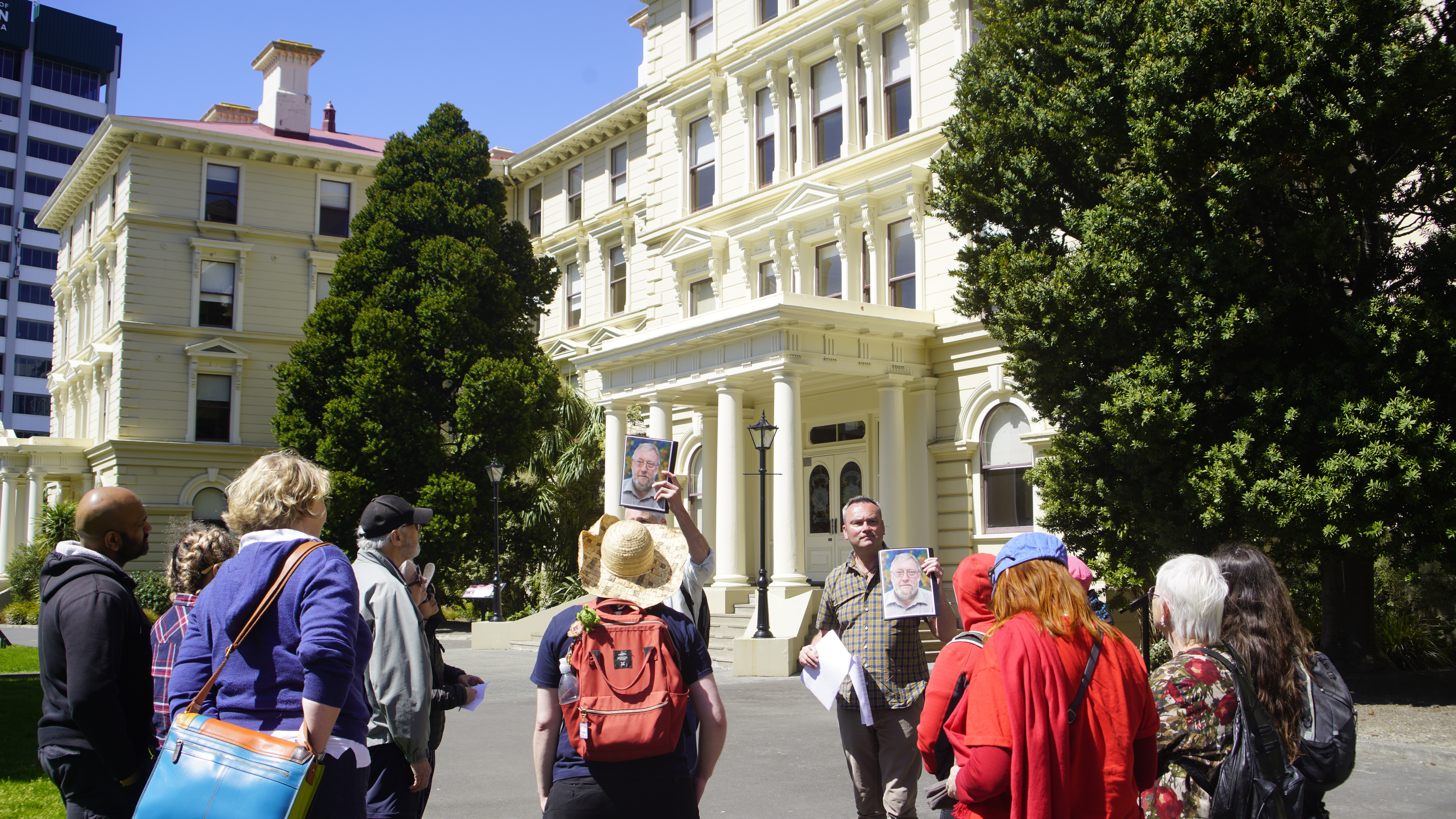 Flip books in action, as part of the ‘A Change is Coming’ walk tour in Wellington Heritage Festival 2025.