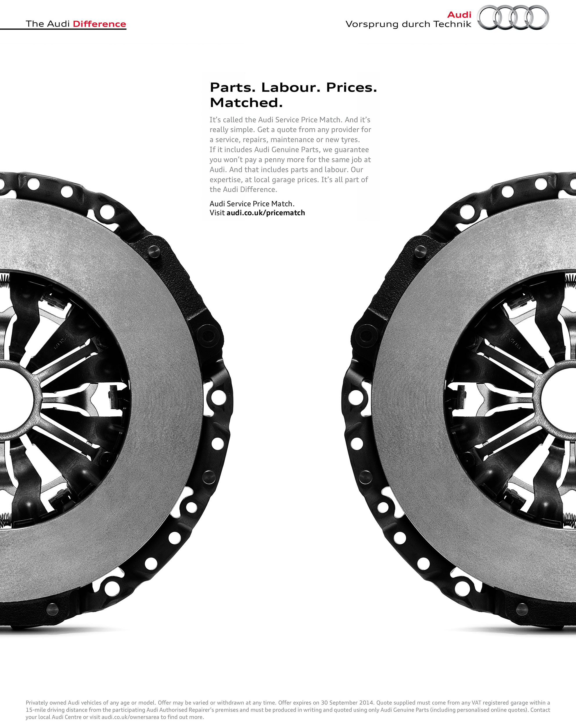 Audi 'Parts, Labour, Prices, Matched'