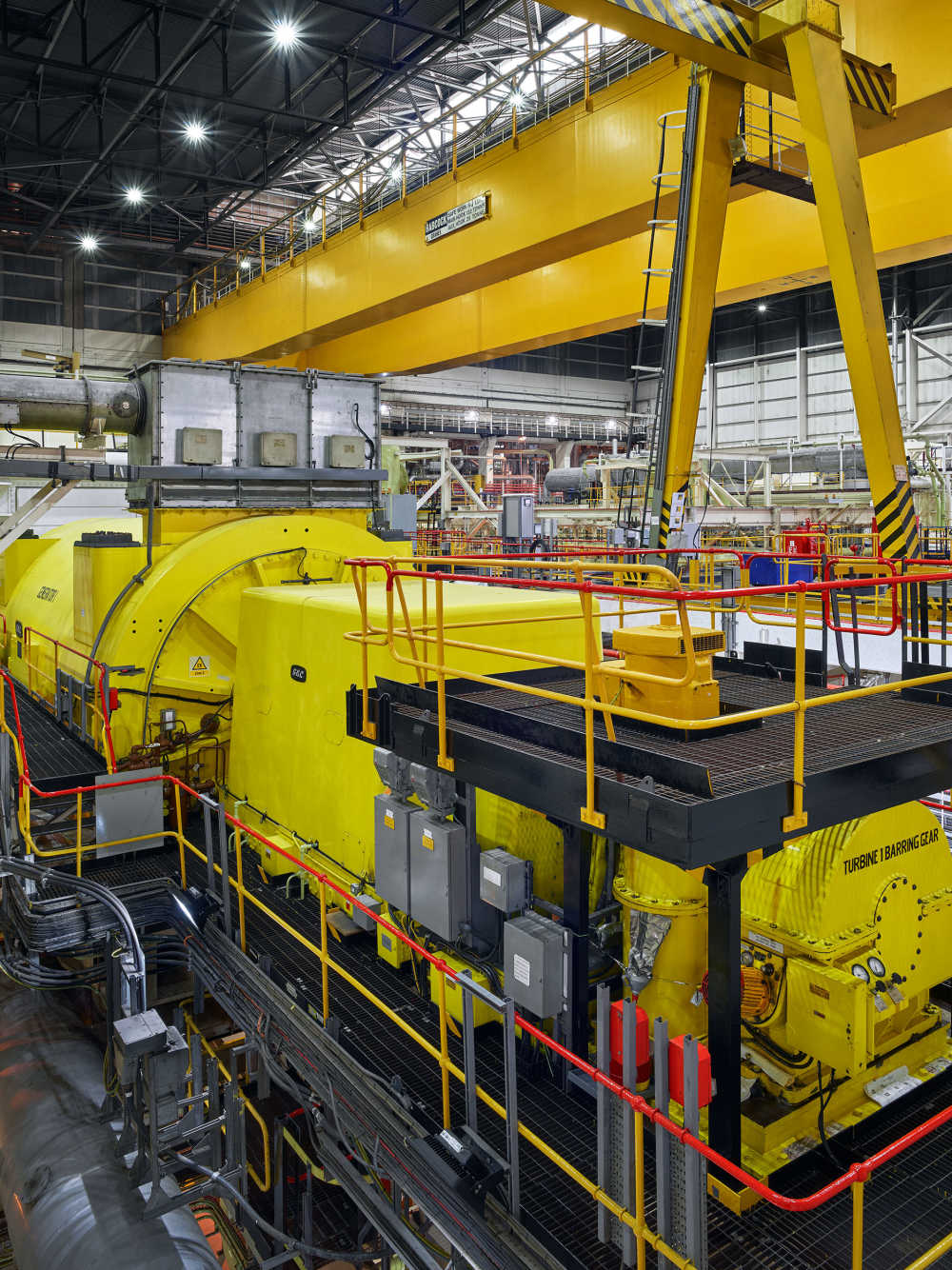 The reactor hall and turbine hall at Hartlepool Nuclear Power Station, UK.