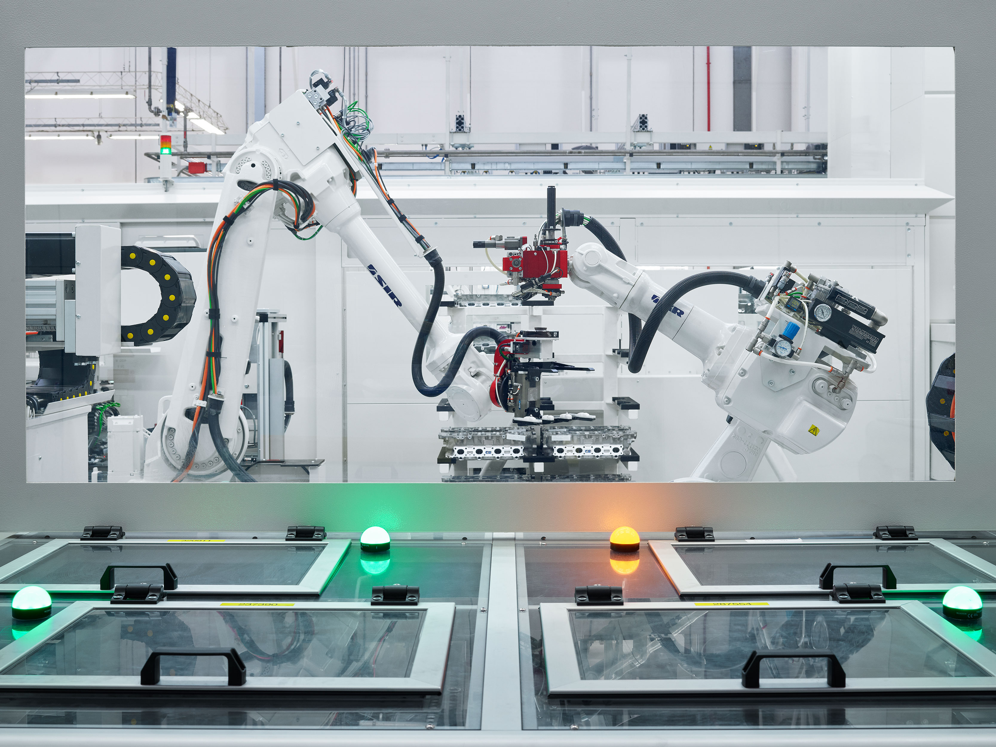 Engine Block assembly at Ferrari, Maranello, Italy.