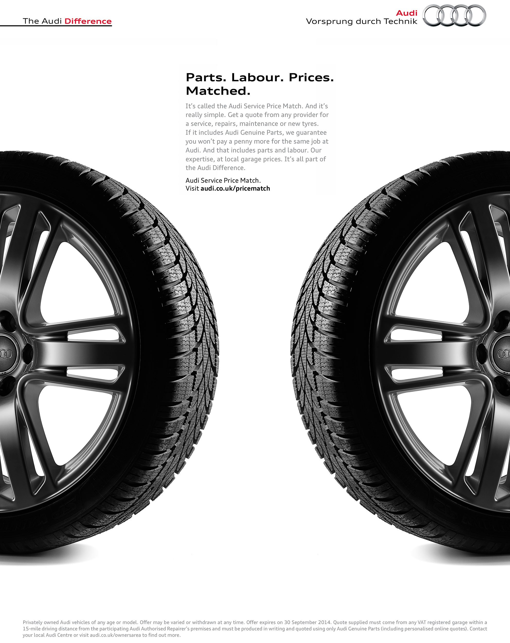 Audi 'Parts, Labour, Prices, Matched'