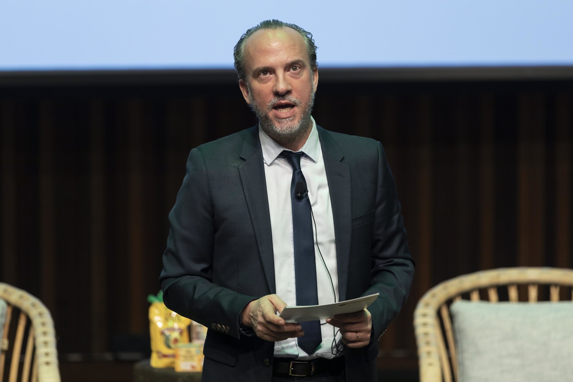 Laurent Duffier, Managing Director L’Orea Middle East speaks during the L’Oreal x Garnier “Can Beauty Go Green” event at the Terra Auditorium m35215