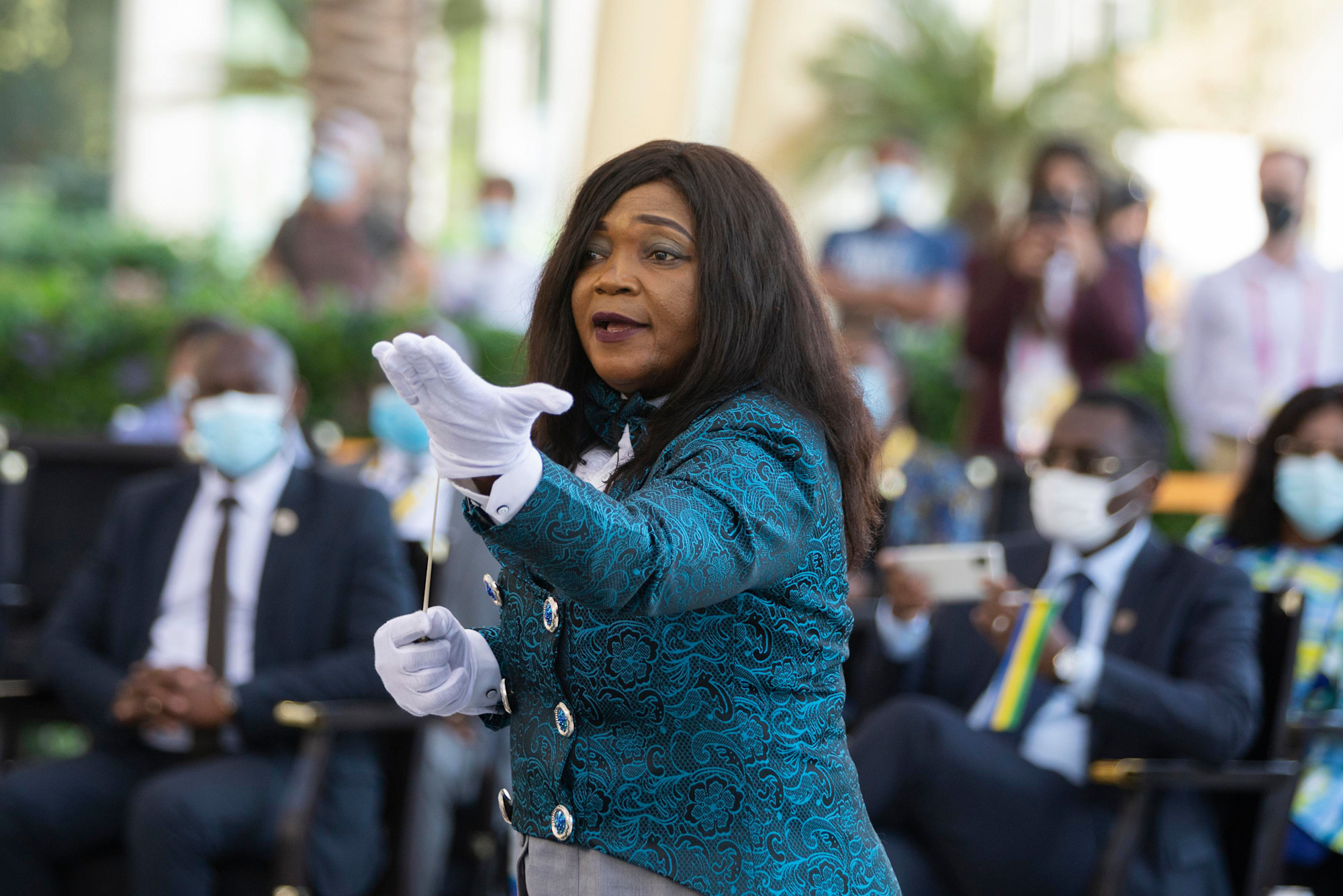 Cultural Performance by Gabonese Military Band during Gabon National Day Ceremony at Al Wasl m17543