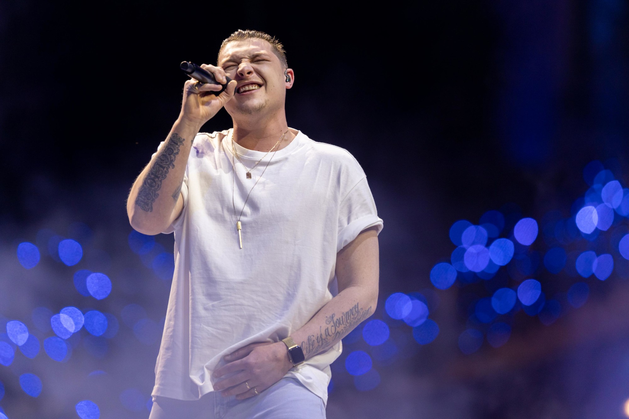 John Newman performs during the United Kingdom Bespoke Show at Al Wasl Stage m46502