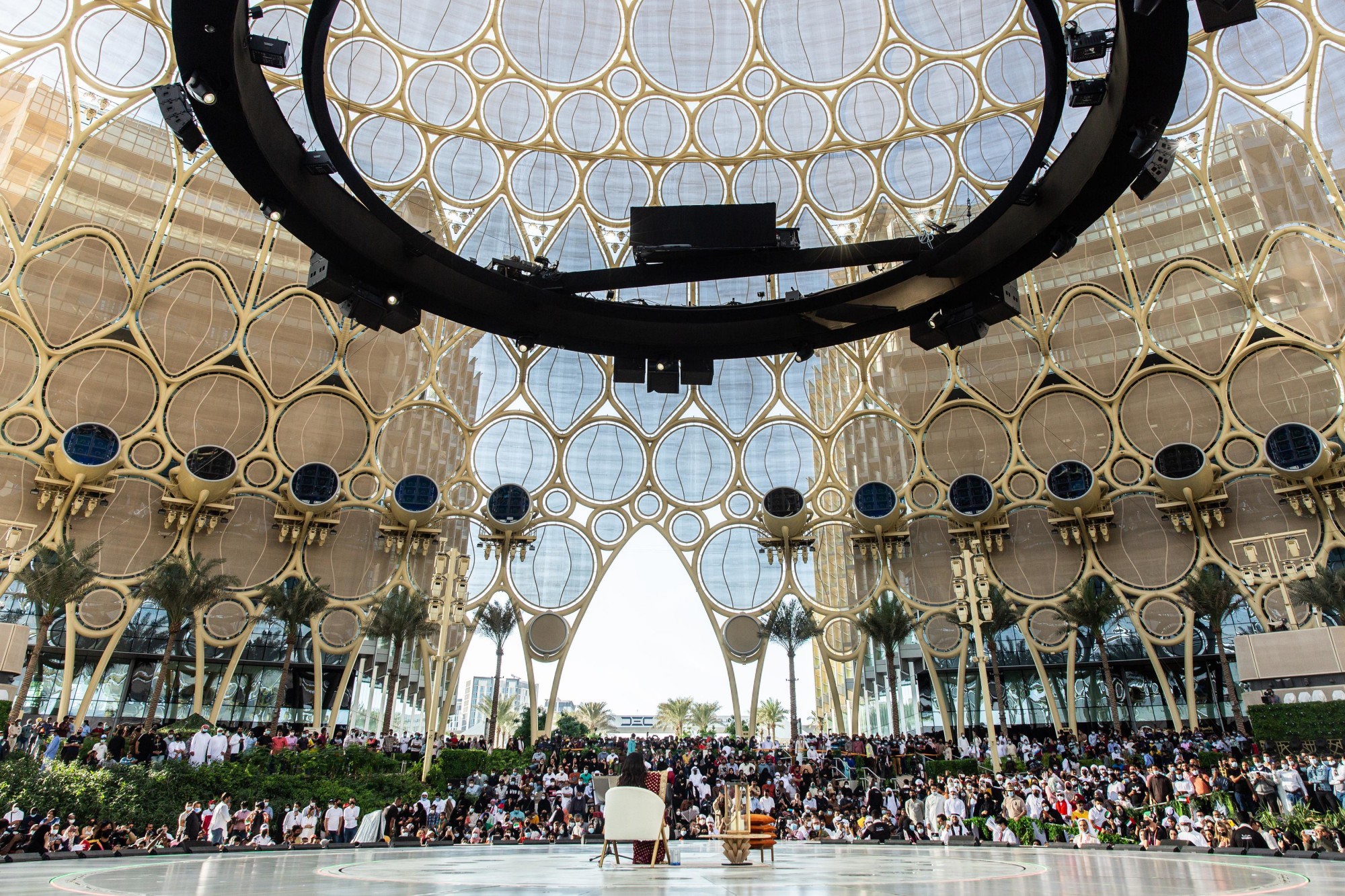 Crowds watch Music in the Garden – Fatima Zahrat Al Ain performance at Al Wasl Stage m15782