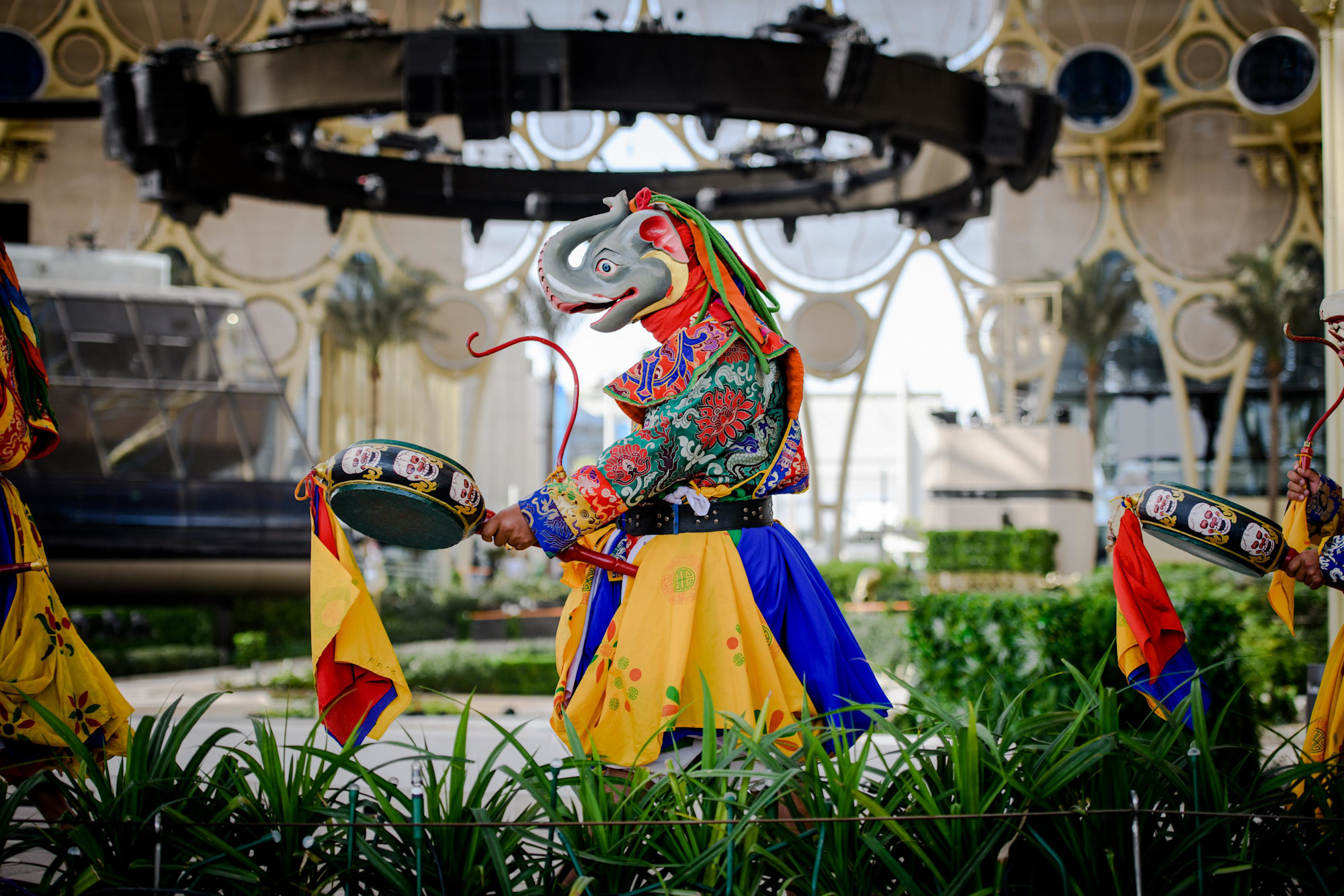 Bhutanese cultural performers during the Bhutan National Day Ceremony at Al Wasl m24196