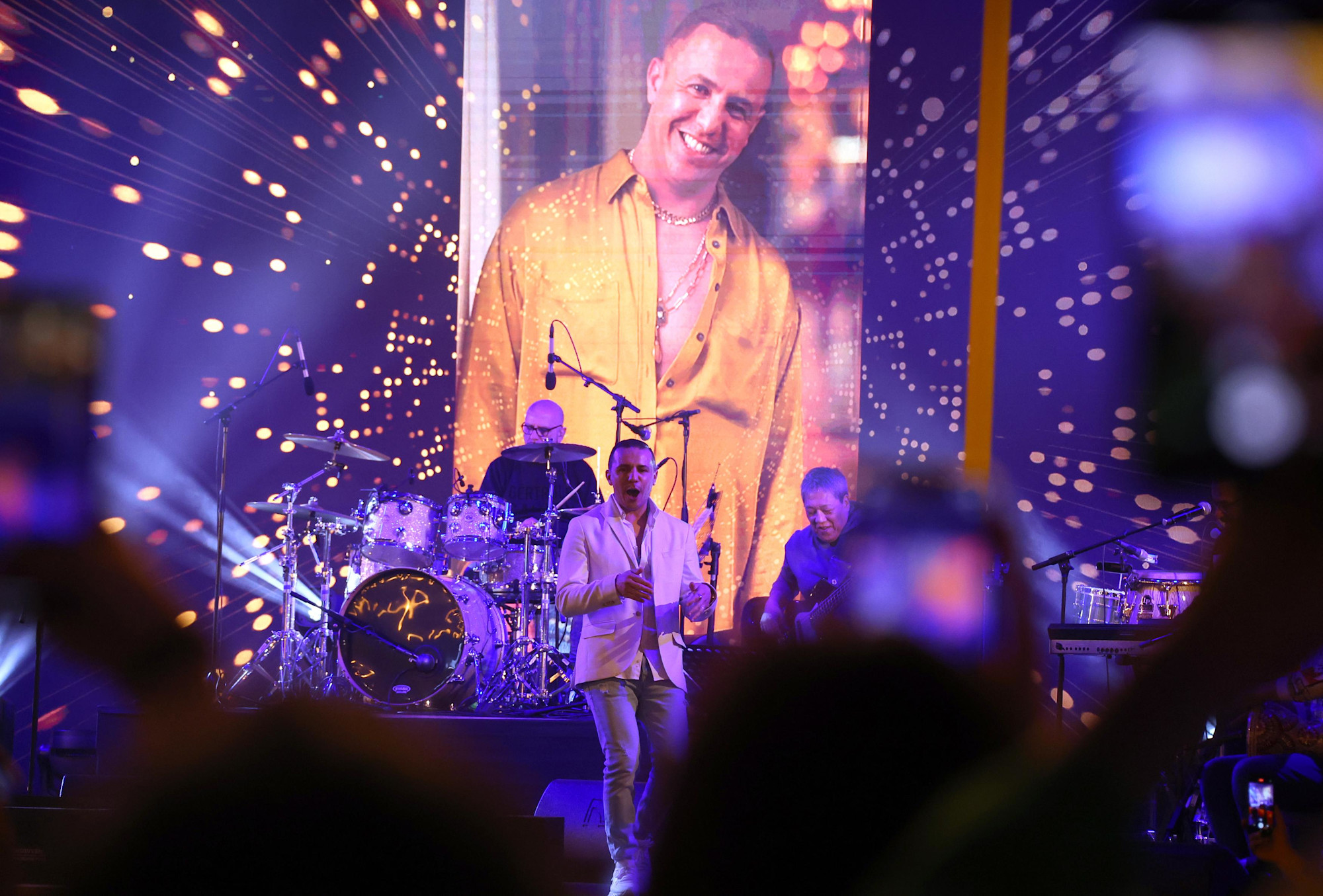 Faudel performs during North African Night Street Music Series at Festival Garden m53719