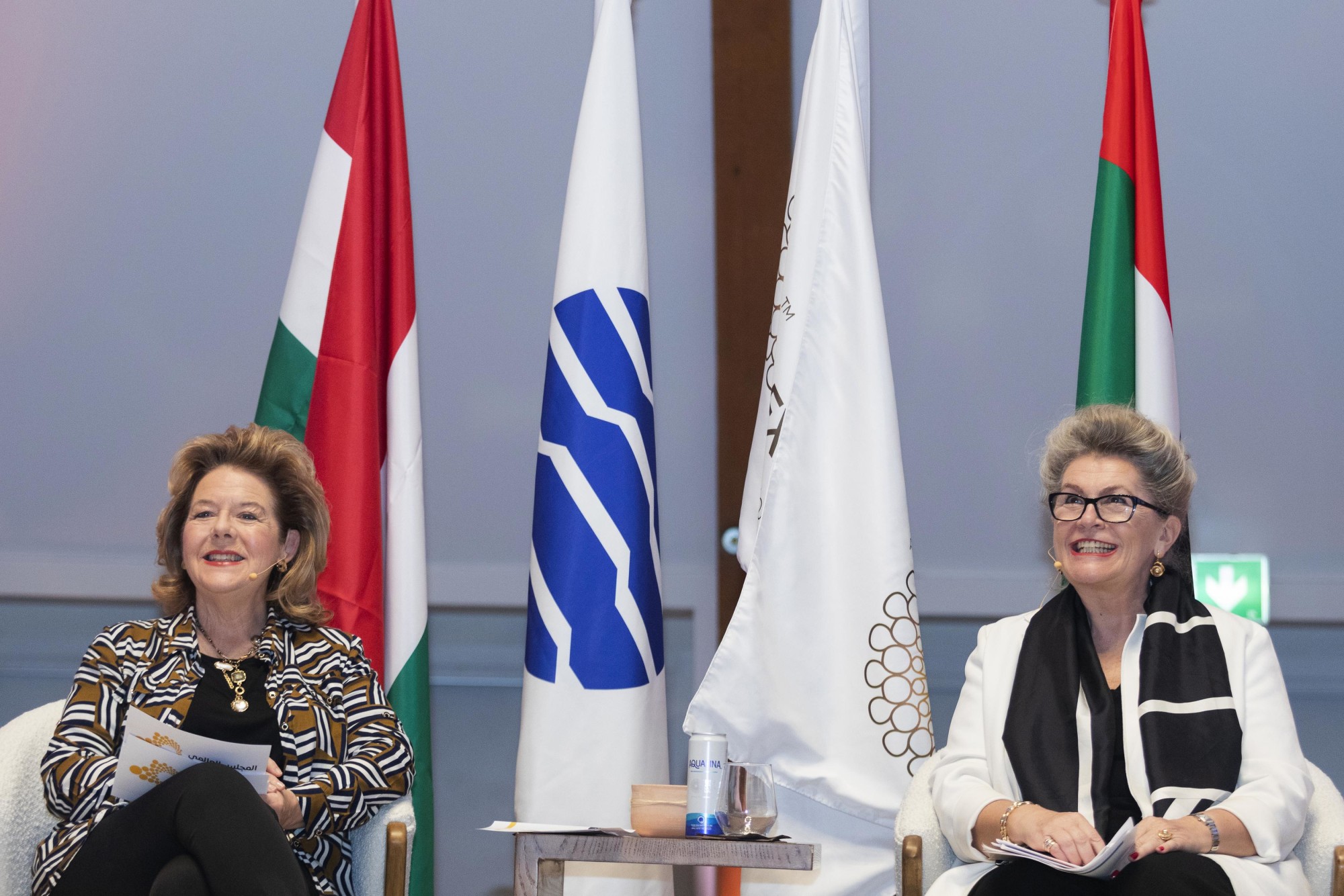 Her Excellency Katalin Annamária Bogyay, Permanent Representative of Hungary and Eithne Treanor, Conference Moderator during the World Majlis - Everyday (S)heroes In Collaboration with Hungary at the Hungary Pavilion m35256