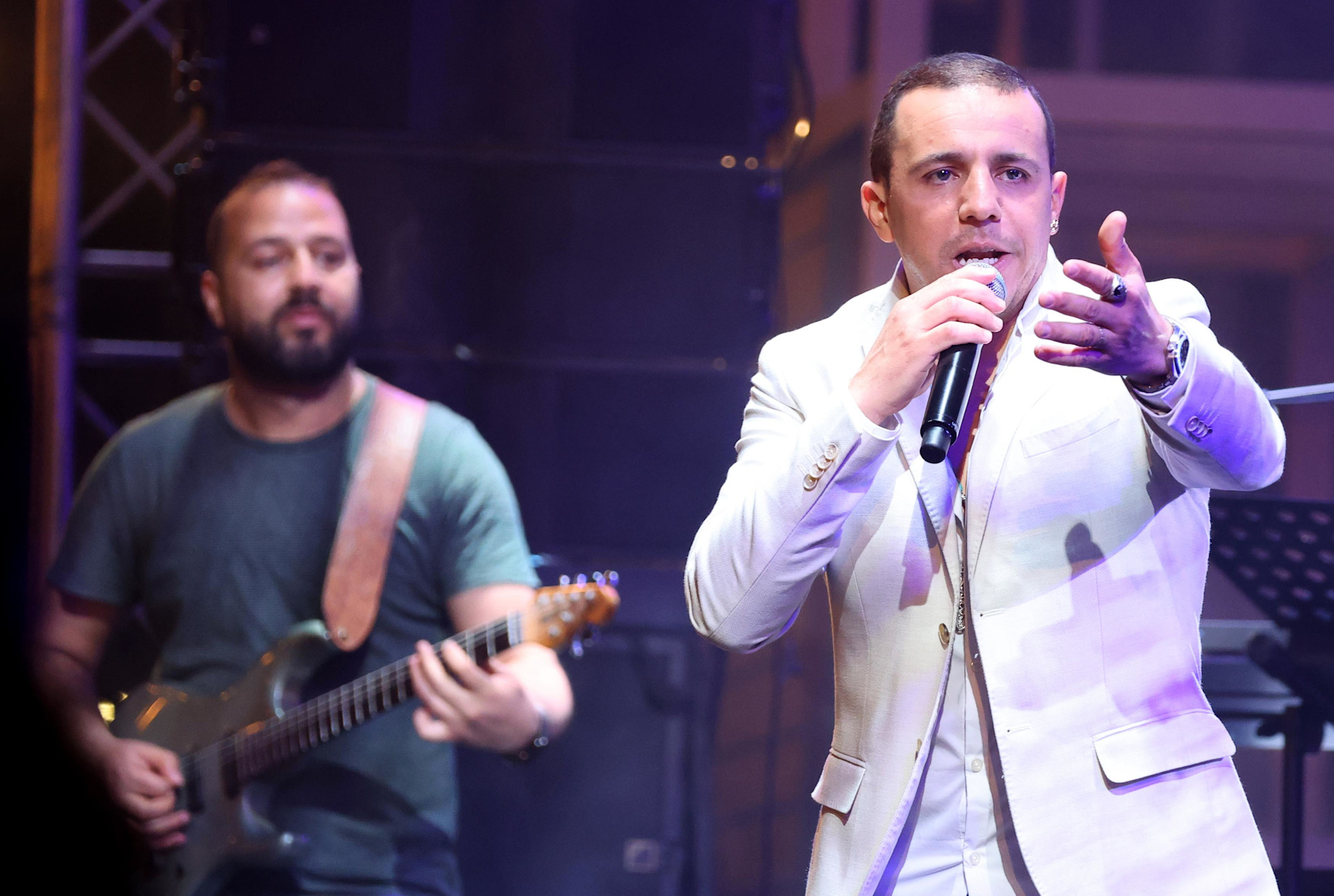 Faudel performs during North African Night Street Music Series at Festival Garden m53727