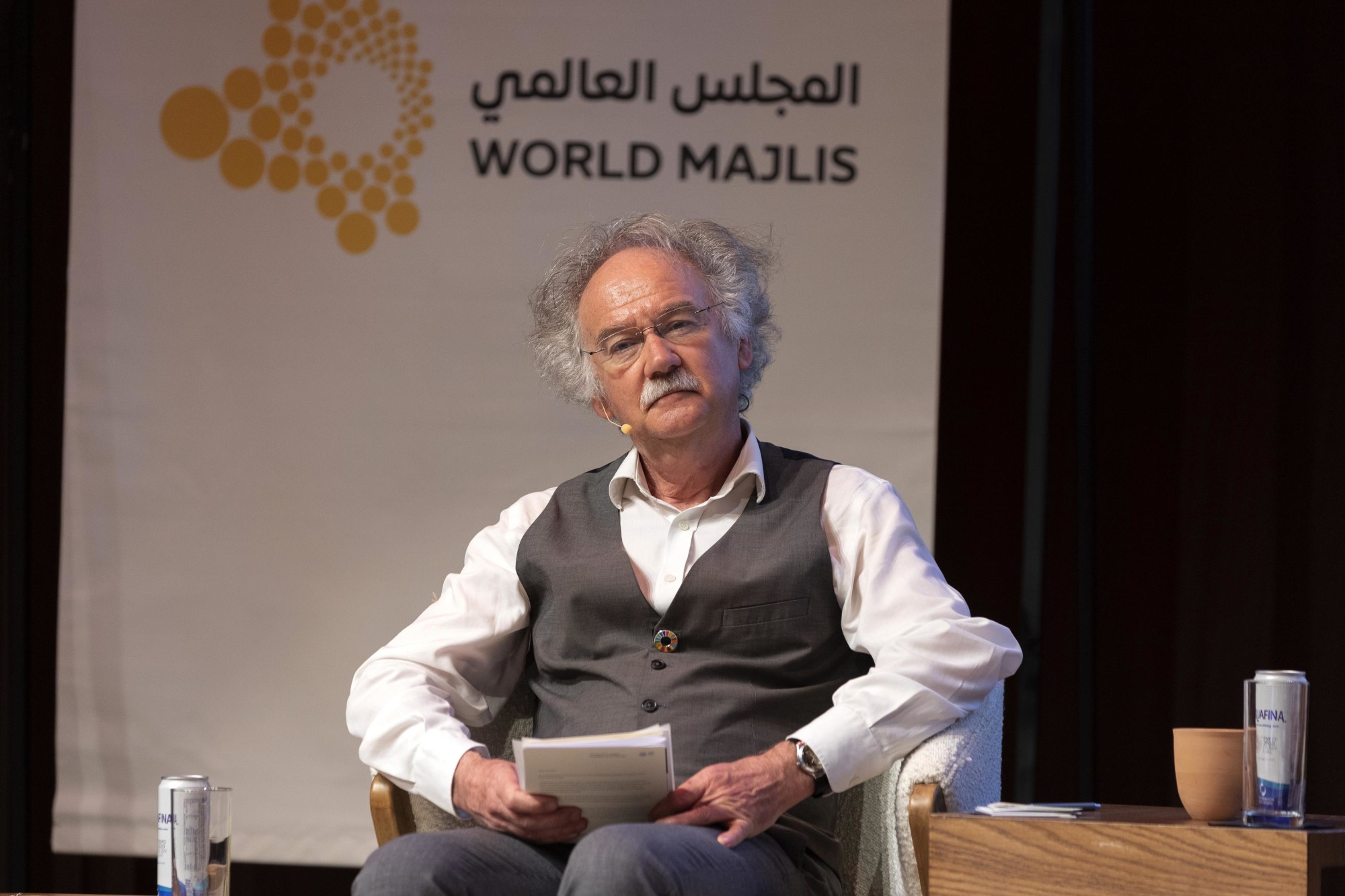 Nino Kunzli, MD PhD, Dean of the Swiss School of Public Health (SSPH) Switzerland during the World Majlis Healthier World, Healthier People Designing Spaces that Heal our Planet at Terra Auditorium m40429