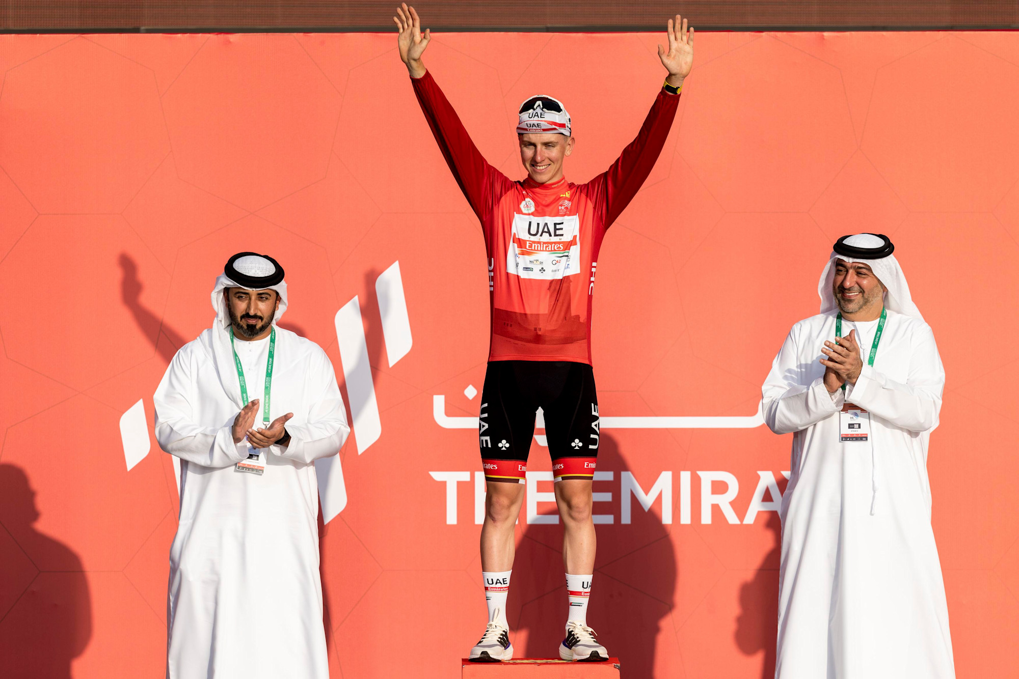 Tadej Pogacar during the UAE Tour Award ceremony and presentations at Dubai Millennium Amphitheatre m55363