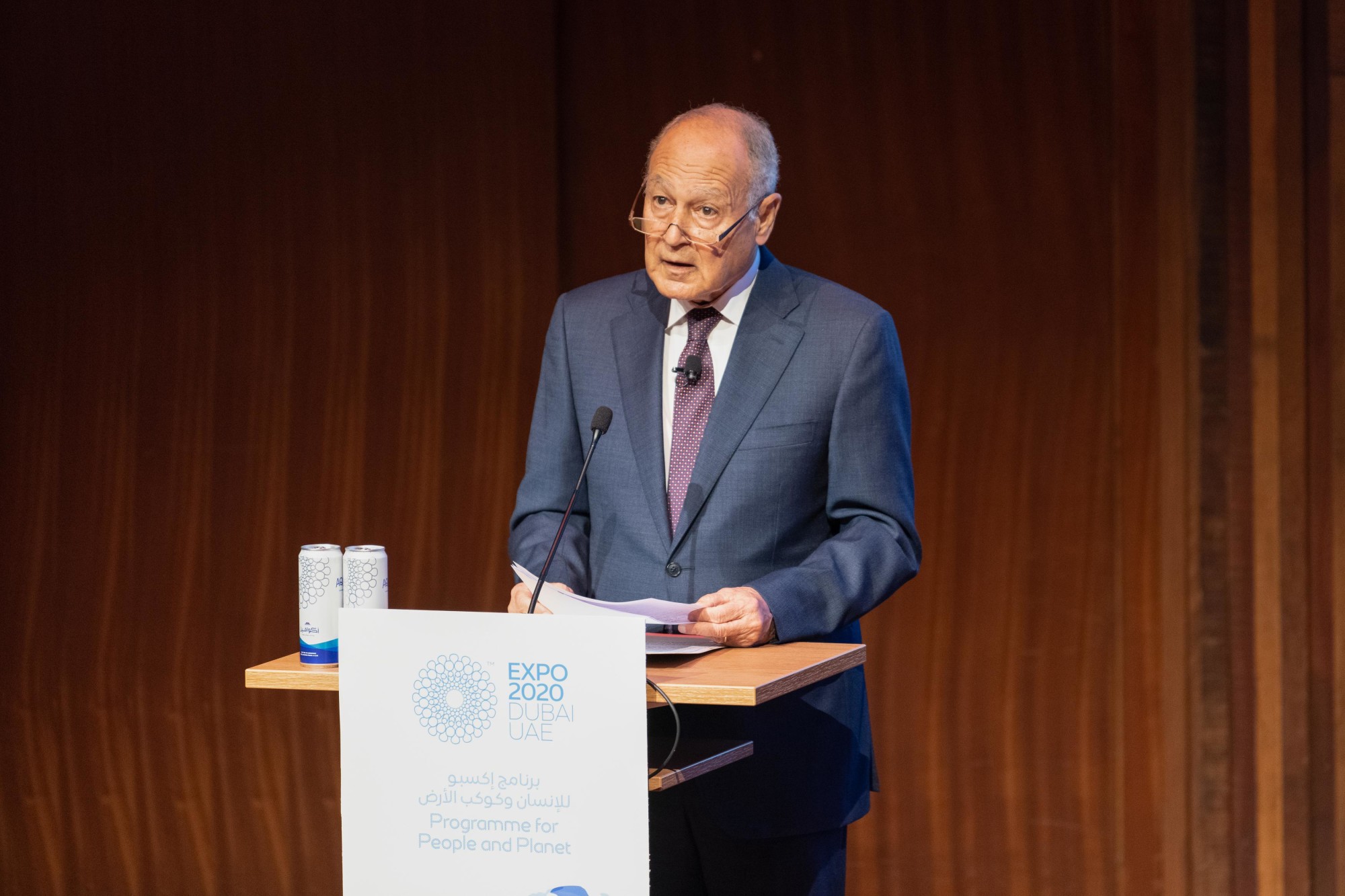 His Excellency Ahmed Aboul Gheit, Secretary General of the League of Arab States speaks at the World Arabic Language Day Flagship event at Terra Auditorium m24526