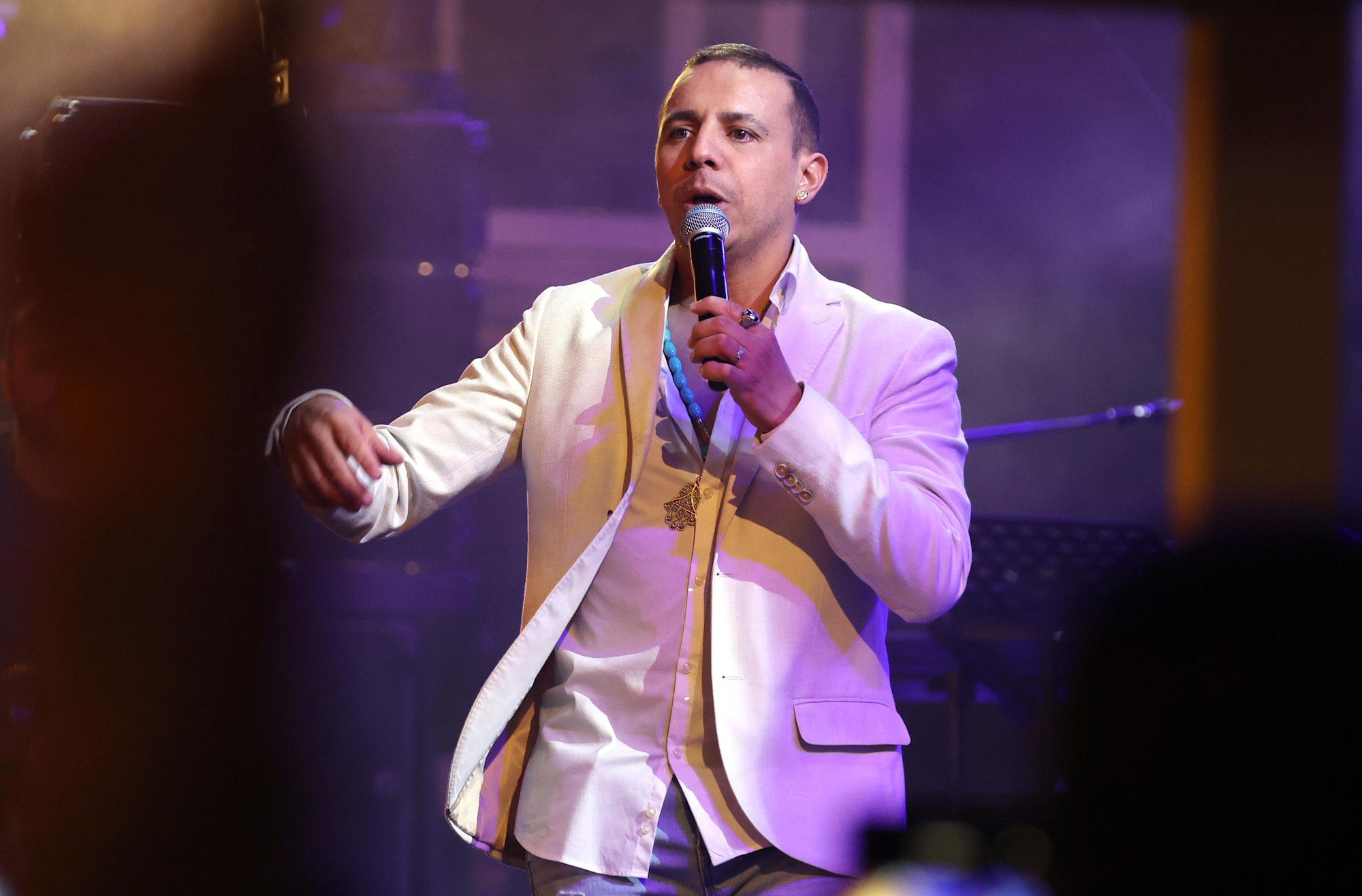 Faudel performs during North African Night Street Music Series at Festival Garden m53726