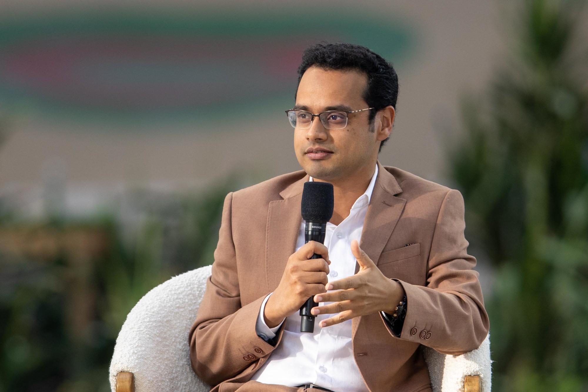 Sameer Hashmi speaks during the World Majlis, The Power of Conversations at Al Wasl stage m9290
