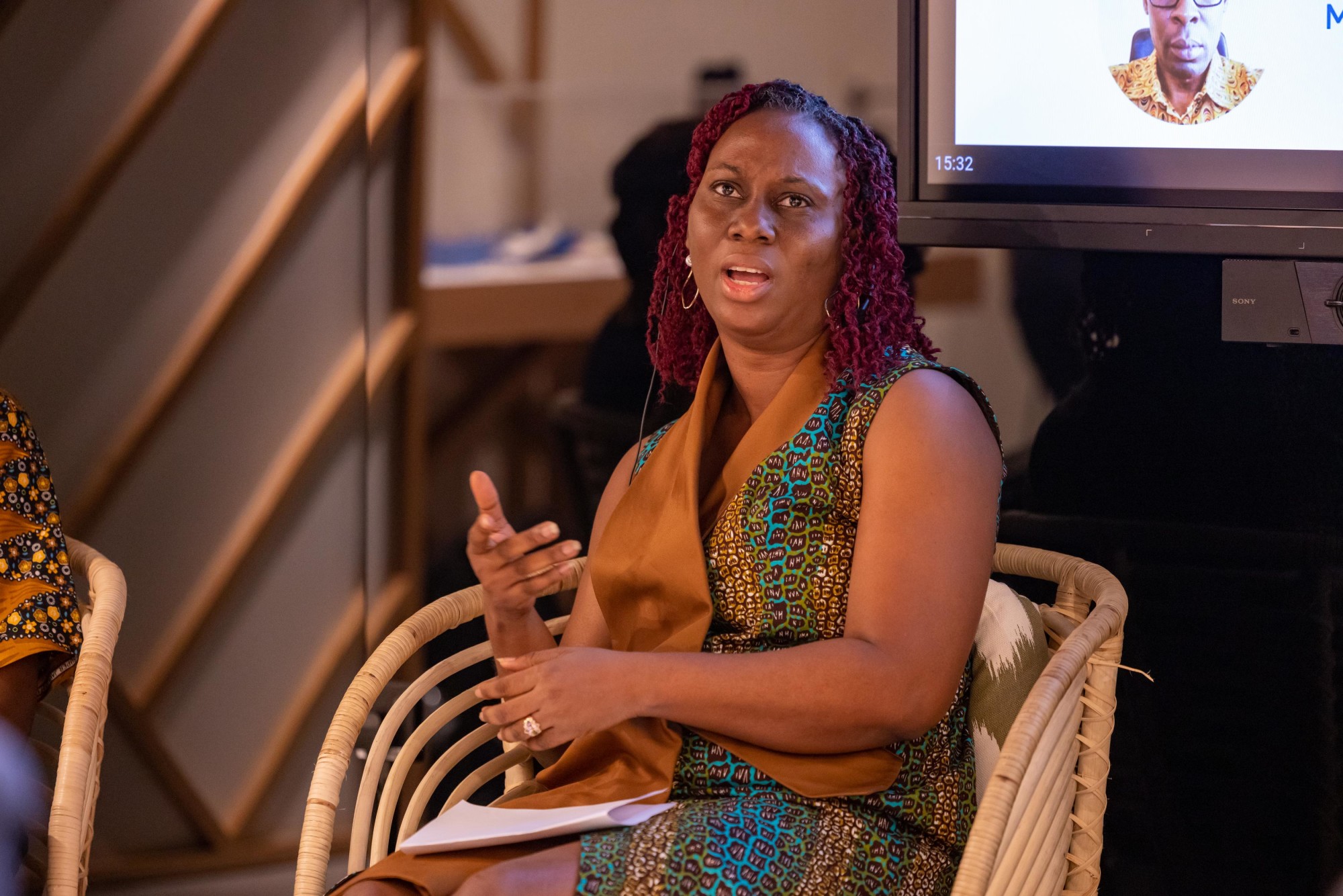 Ethel Cofie, Founder of Women in Tech Africa, Ghana during the Development Solutions for Stronger Education and Human Capital talk at Nexus m22974