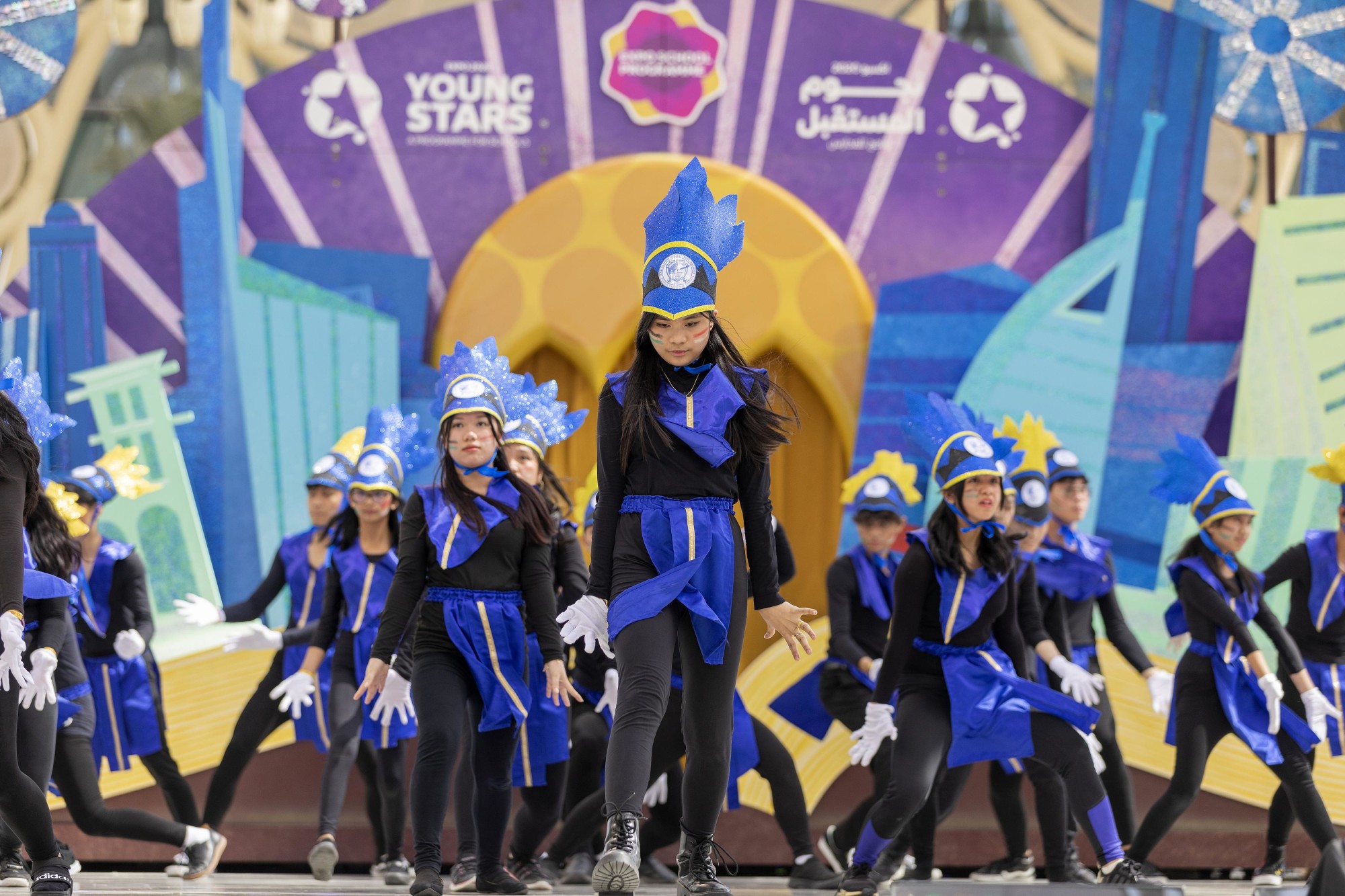 Far Eastern Private School, Halwan Campus, Sharjah perform during Expo Young Stars on Al Wasl Stage m56701