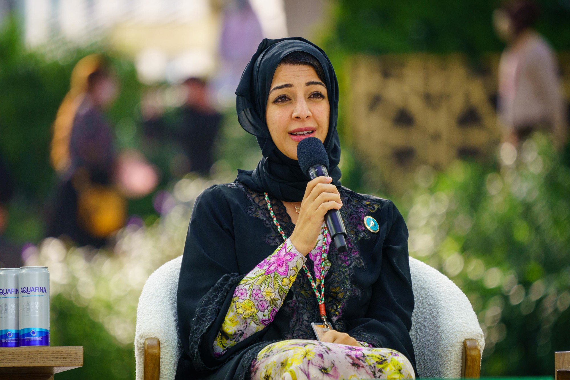 Her Excellency Reem Al Hashimy, UAE Minister of State for International Cooperation, Director General, Expo 2020 Dubai speaks during the World Majlis m9283