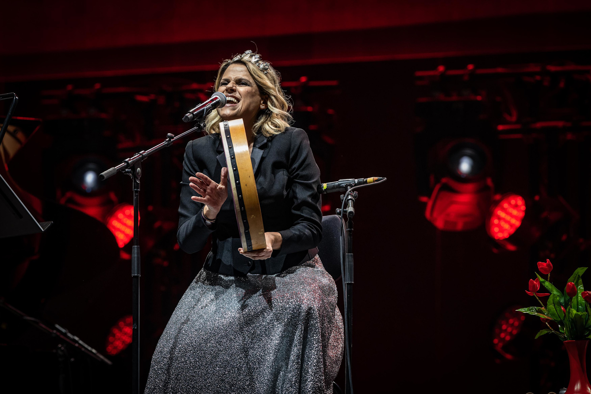 Iraqi and Italian musicians perform Tosca-s Morabeza at Dubai Millennium Amphitheatre m48136