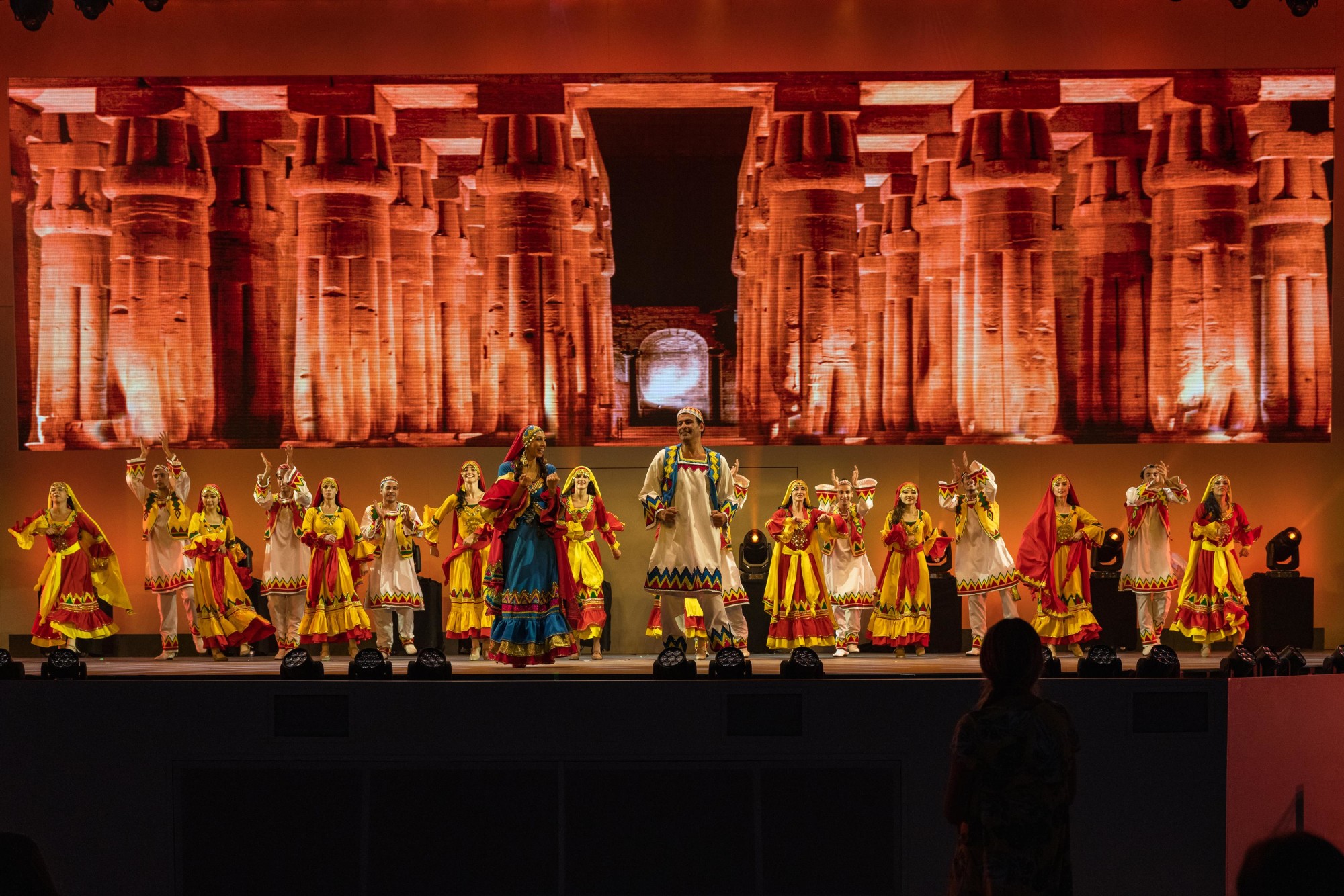 The National Troupe for Folkloric Arts of Egypt perform at Dubai Millennium Amphitheatre at Al Forsan Park m7502