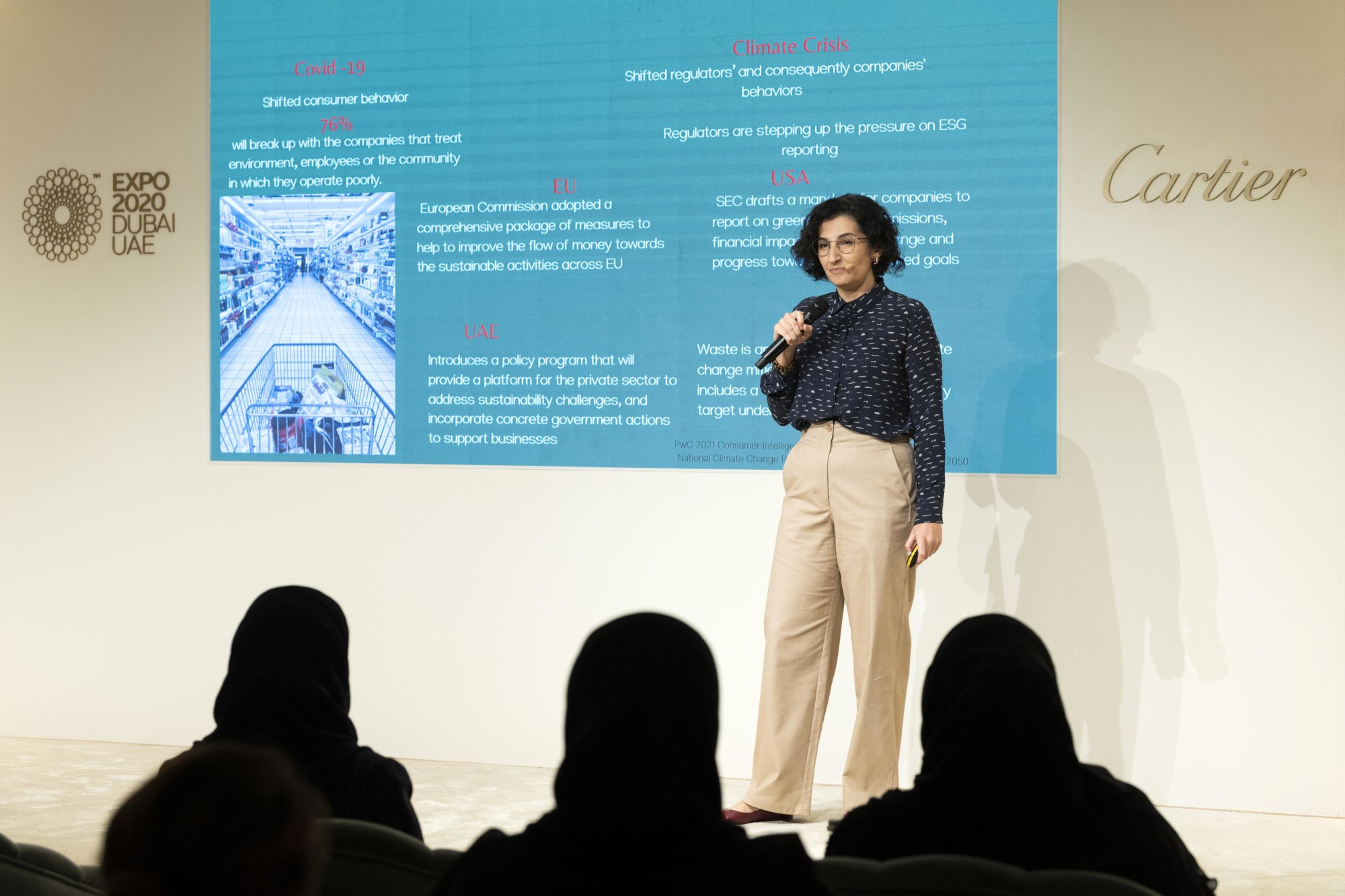 Asli Can Ahmad, Founder of Life (Product) speaks during the Outlier Series - Pearl Quest by Sharjah Business Women Council at the Women’s Pavilion m45252