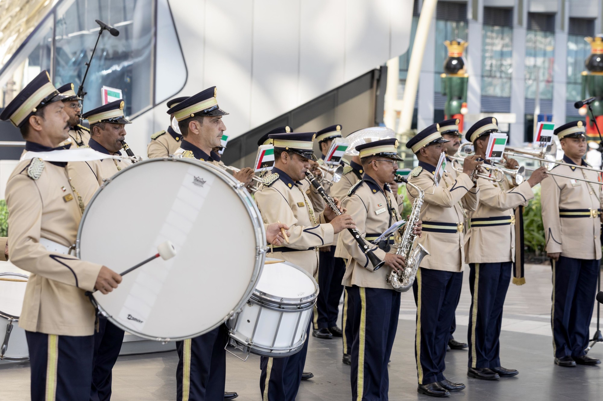 Marching Band performance during the League of Arab States Honour Day Ceremony in Al Wasl Plaza m25251