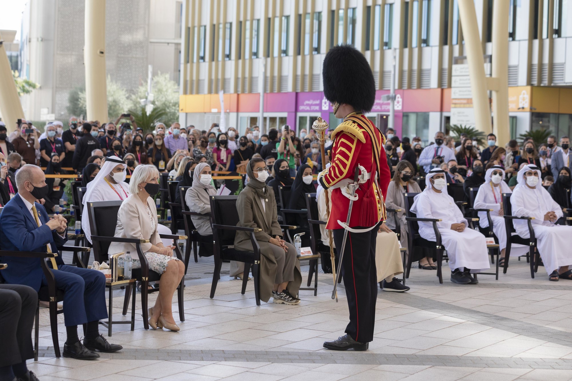 Coldstream Guards during the United Kingdom National Day Ceremony at Al Wasl m46172
