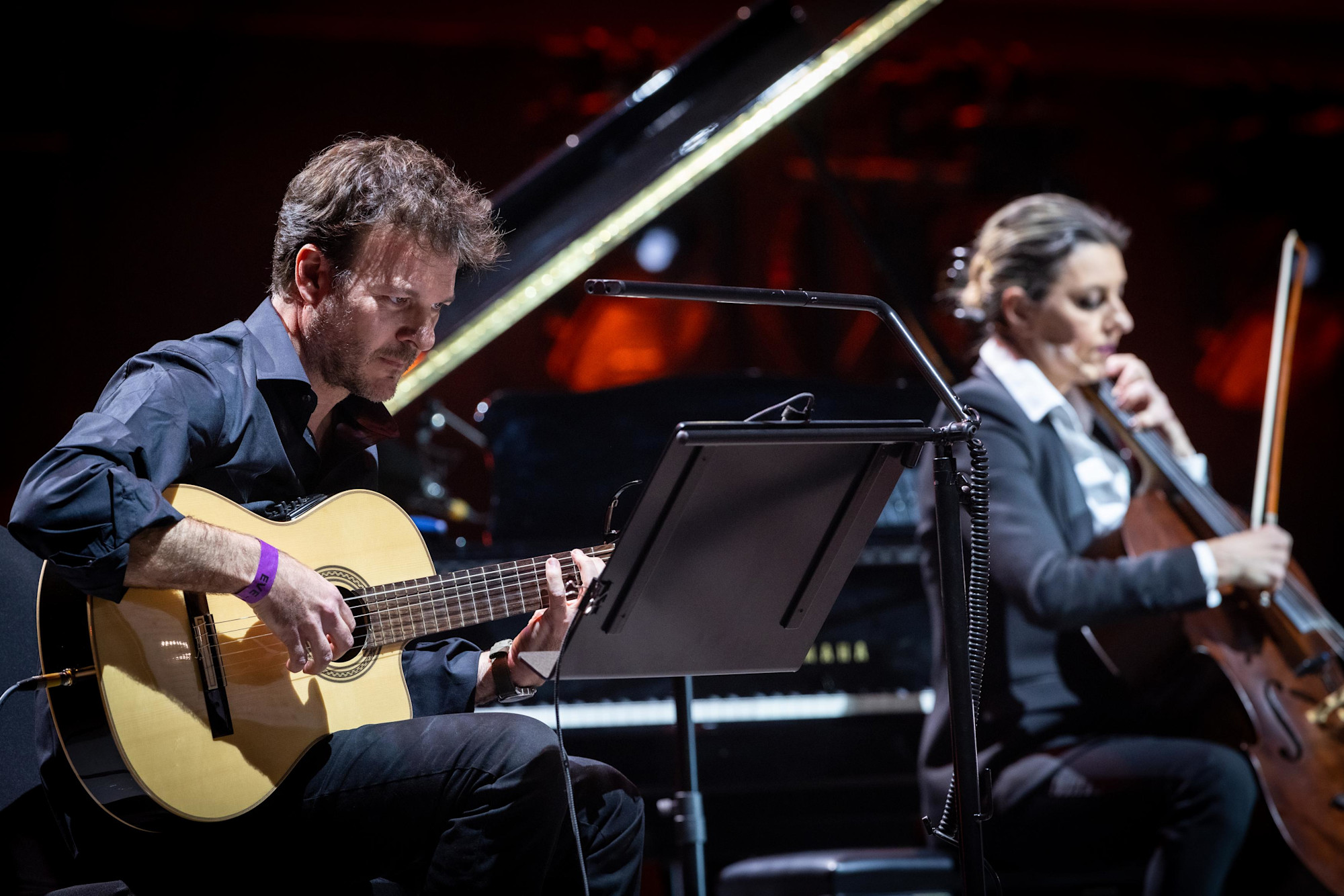 Iraqi and Italian musicians perform Tosca-s Morabeza at Dubai Millennium Amphitheatre m48125