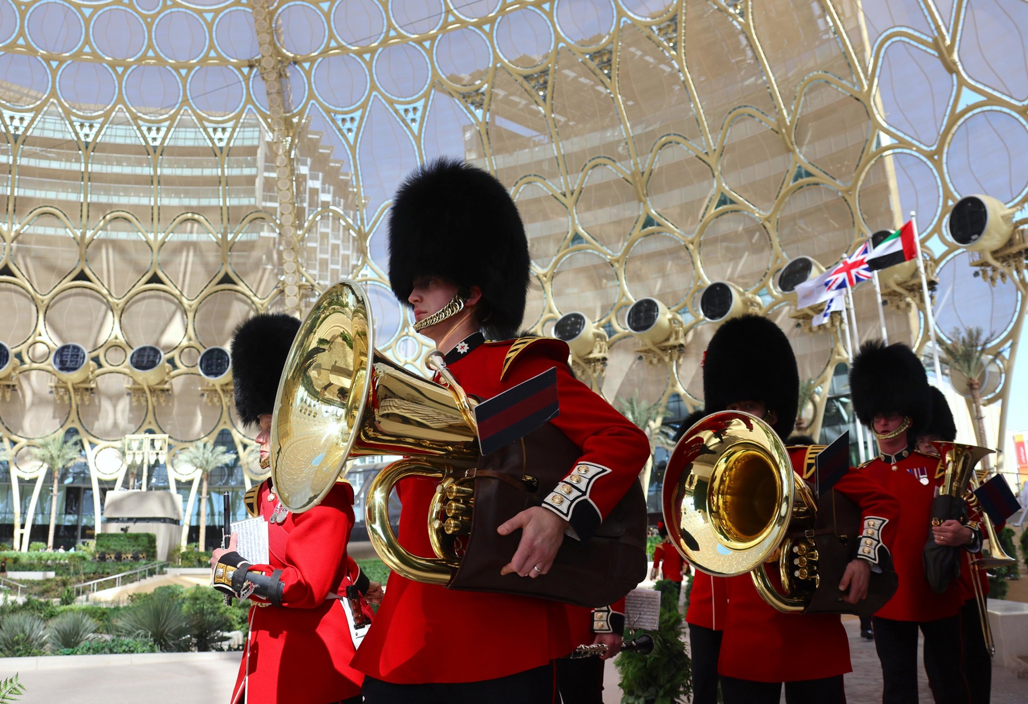 Coldstream Guards during the United Kingdom National Day Ceremony at Al Wasl m46101