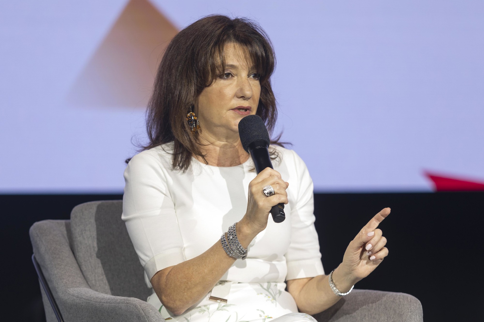 Her Excellency Amb Marcy Grossman, Ambassador of Canada to the United Arab Emirates speaks during the Breaking the Bias Assembly at Dubai Exhibition Centre m60407