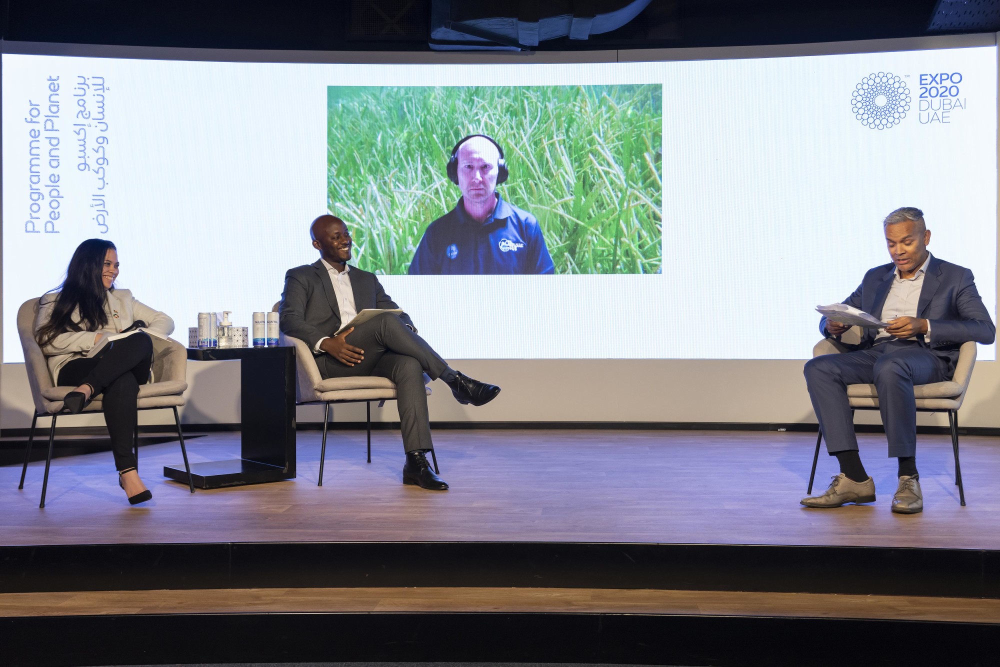 Nathalia Lawen (L), Ocean and Climate Ambassador and Randall Mabwa (C), Blue Ventures East Africa and Tanzeed Alam (R), Managing Director, Earth Matters Consulting, Commences our first session outlining the strategic importance of the Indian