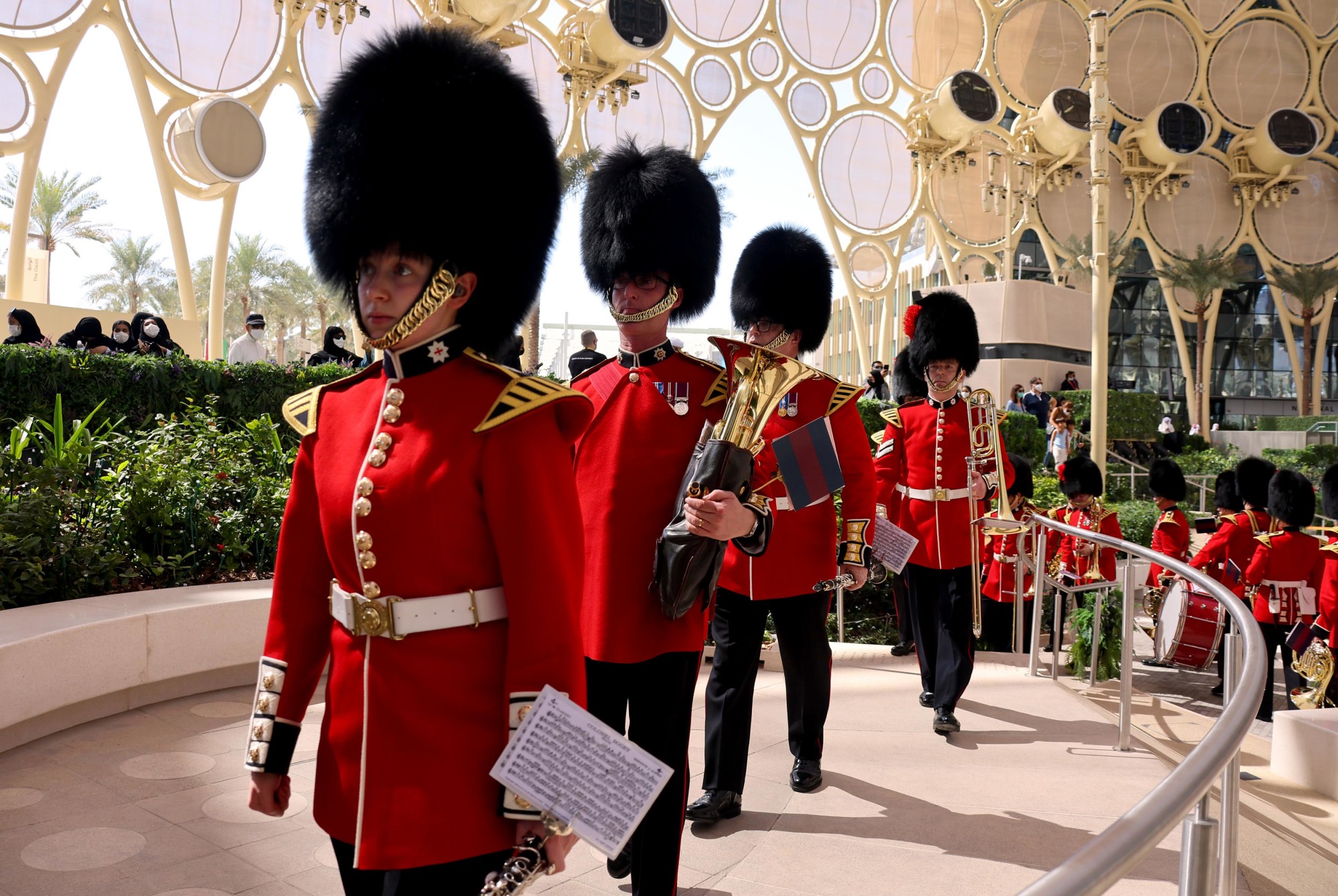 Coldstream Guards during the United Kingdom National Day Ceremony at Al Wasl m46104