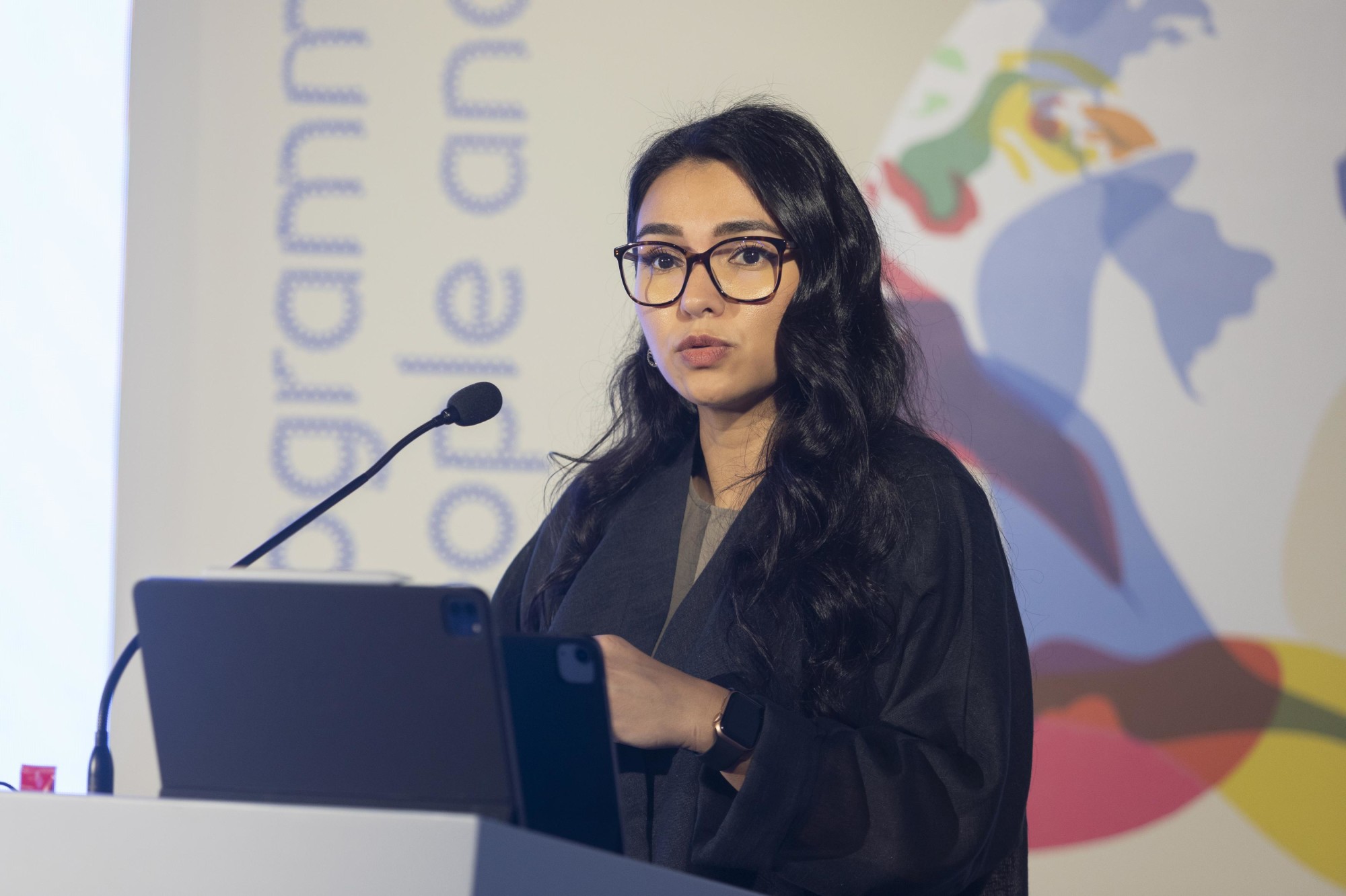 Fatema Almulla, Director Partnerships and Special Projects Department, Ministry of Climate Change and Environment UAE speaks during the Water-Food-Energy Summit at Nexus for People and Planet m34603