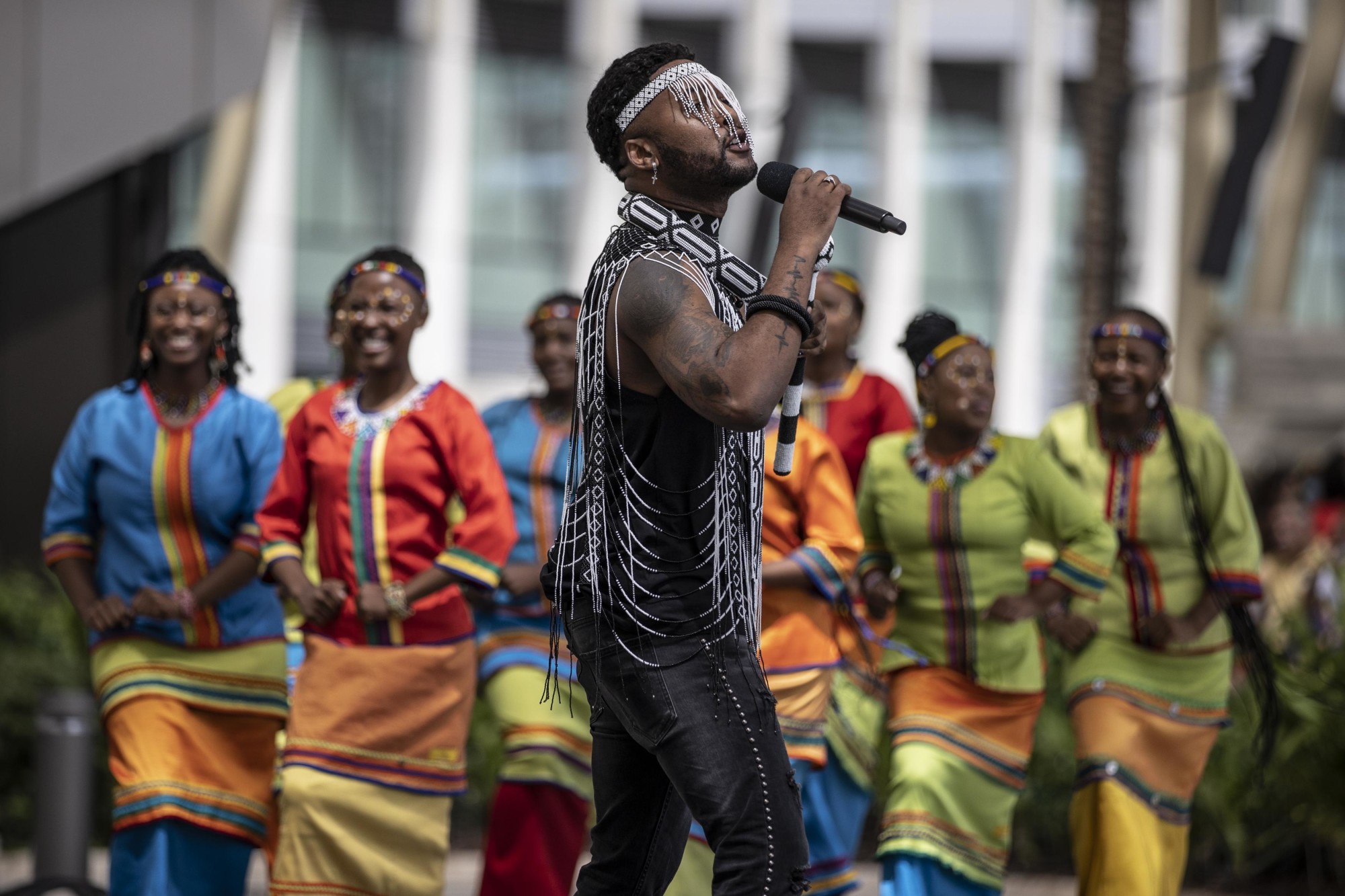 Cultural performance during the South Africa National Day Ceremony at Al Wasl m70259