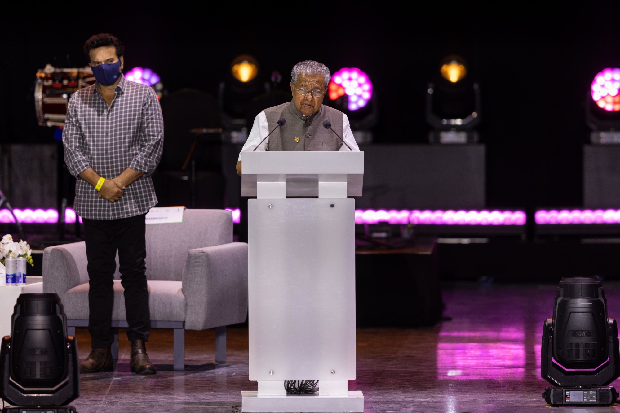 His Excellency Pinarayi Vijayan, Chief Minister of Kerala, India speaks during the Kerala week celebration at Jubilee Stage m43430