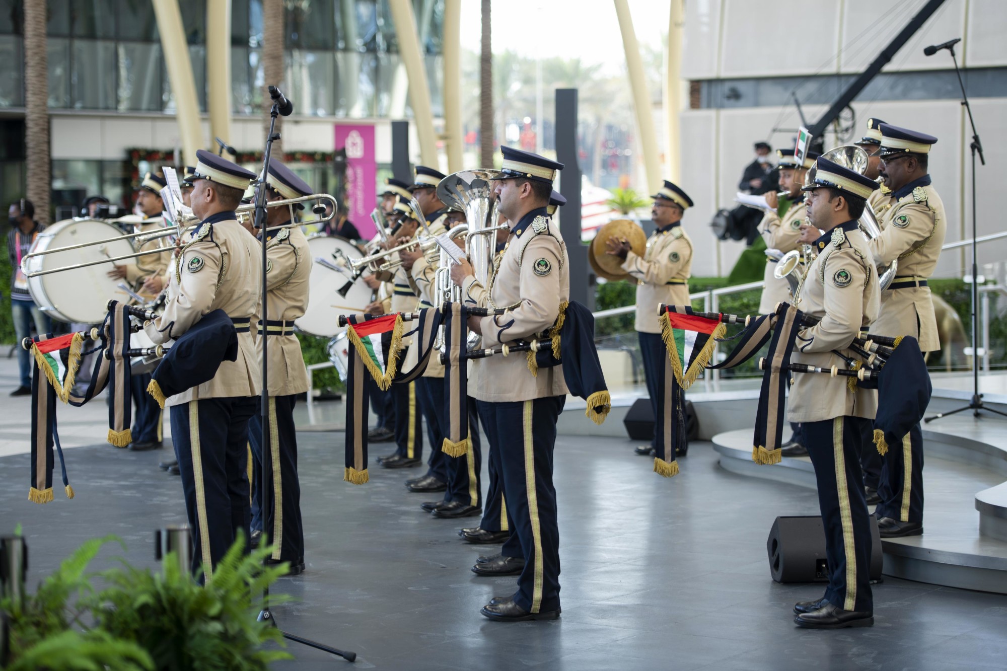 Marching Band performance during the League of Arab States Honour Day Ceremony in Al Wasl Plaza m25259