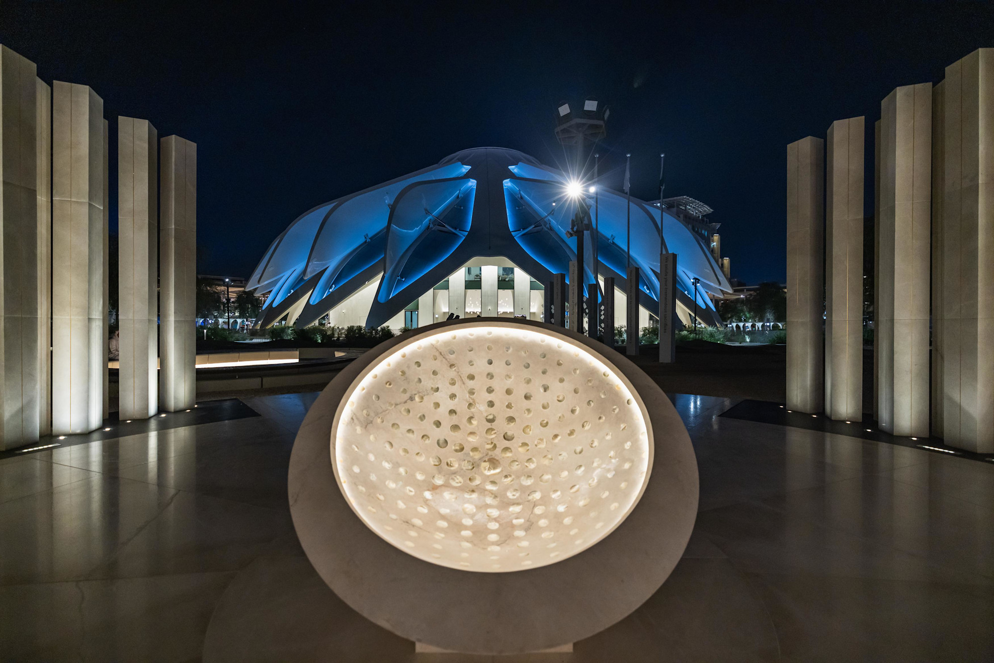 Martyr-s Sculpture Peace Memorial outside the UAE Pavilion m14182