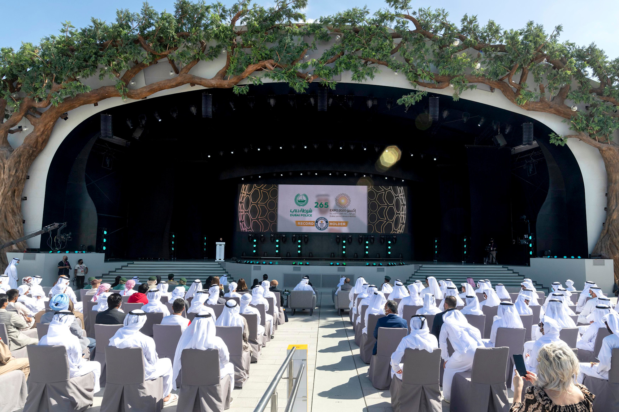 Visitors during the Dubai Police Video Chain Award and The Guinness World Record - Largest Online Video Chain Award at Dubai Millennium Amphitheatre m44534