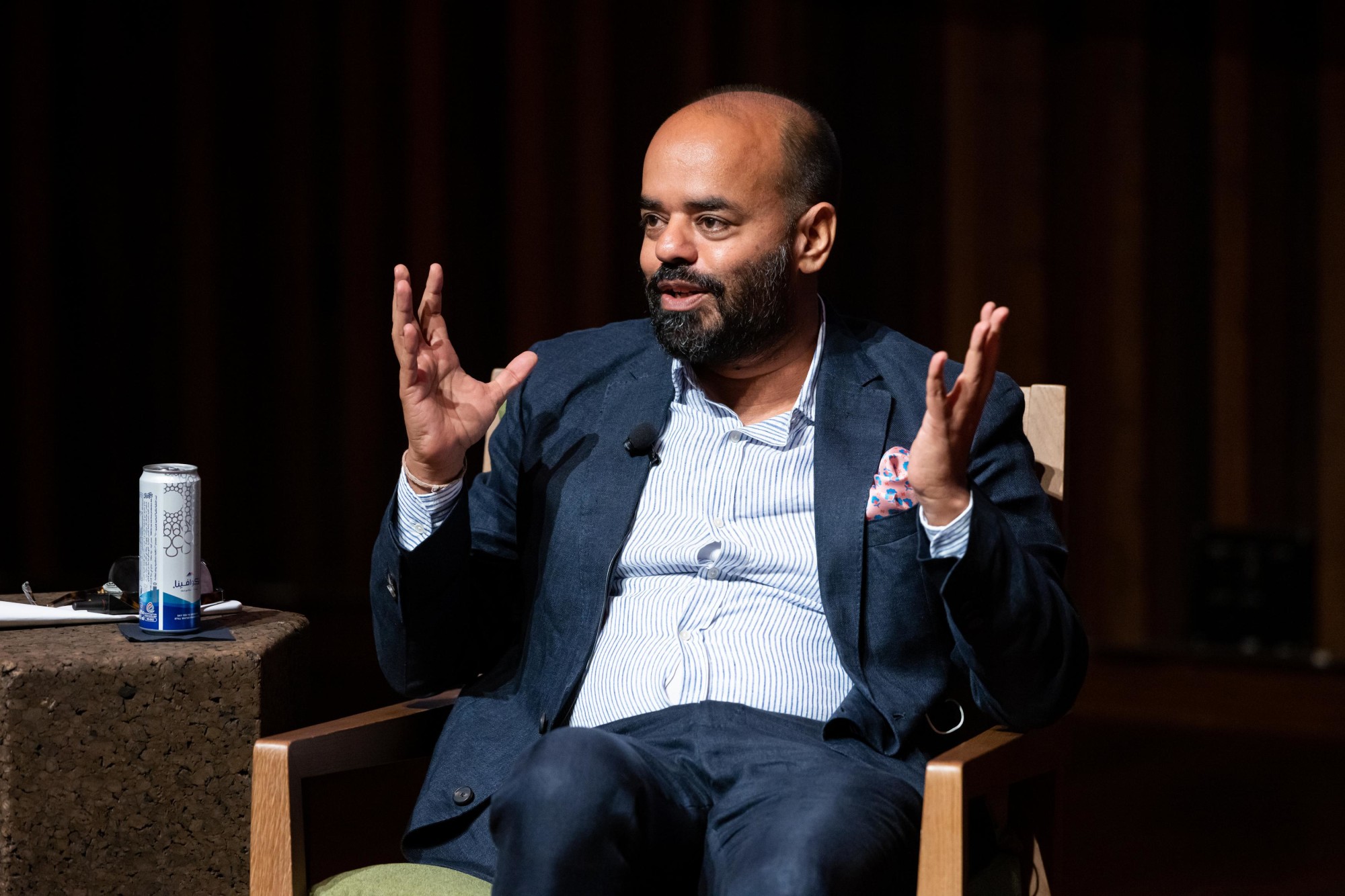 Dr Vikrom Mathur, speaks during the Cultures in Conversation - The Silencing of Water at the Terra Auditorium m69481