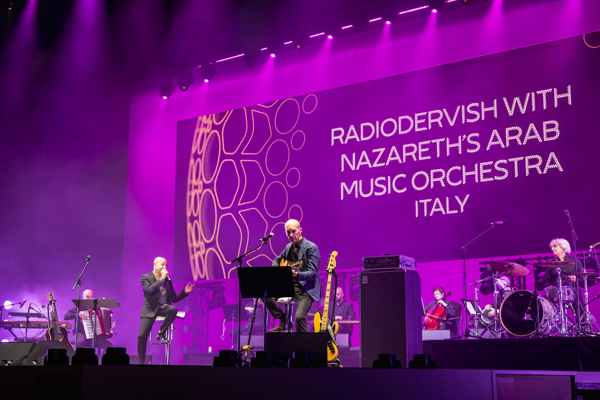 Radiodervish perform with Arab Orchestra of Nazareth at Dubai Millennium Amphitheatre m10899